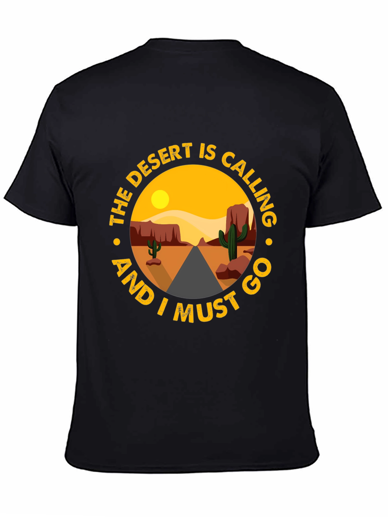 Desert Calling Graphic Tee - Black Cotton T-Shirt
