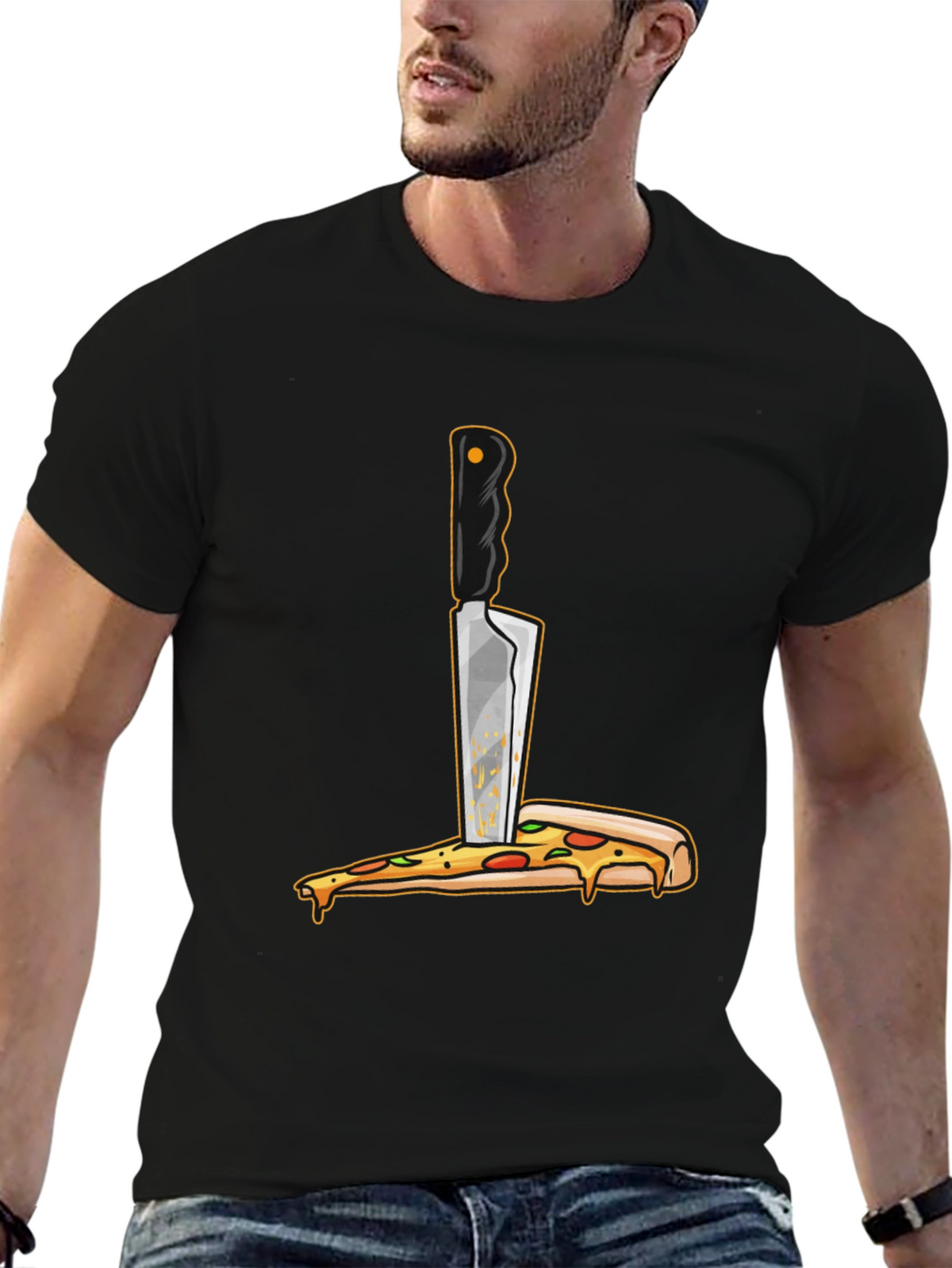 Pizza Knife T-Shirt - Funny Foodie Graphic Tee