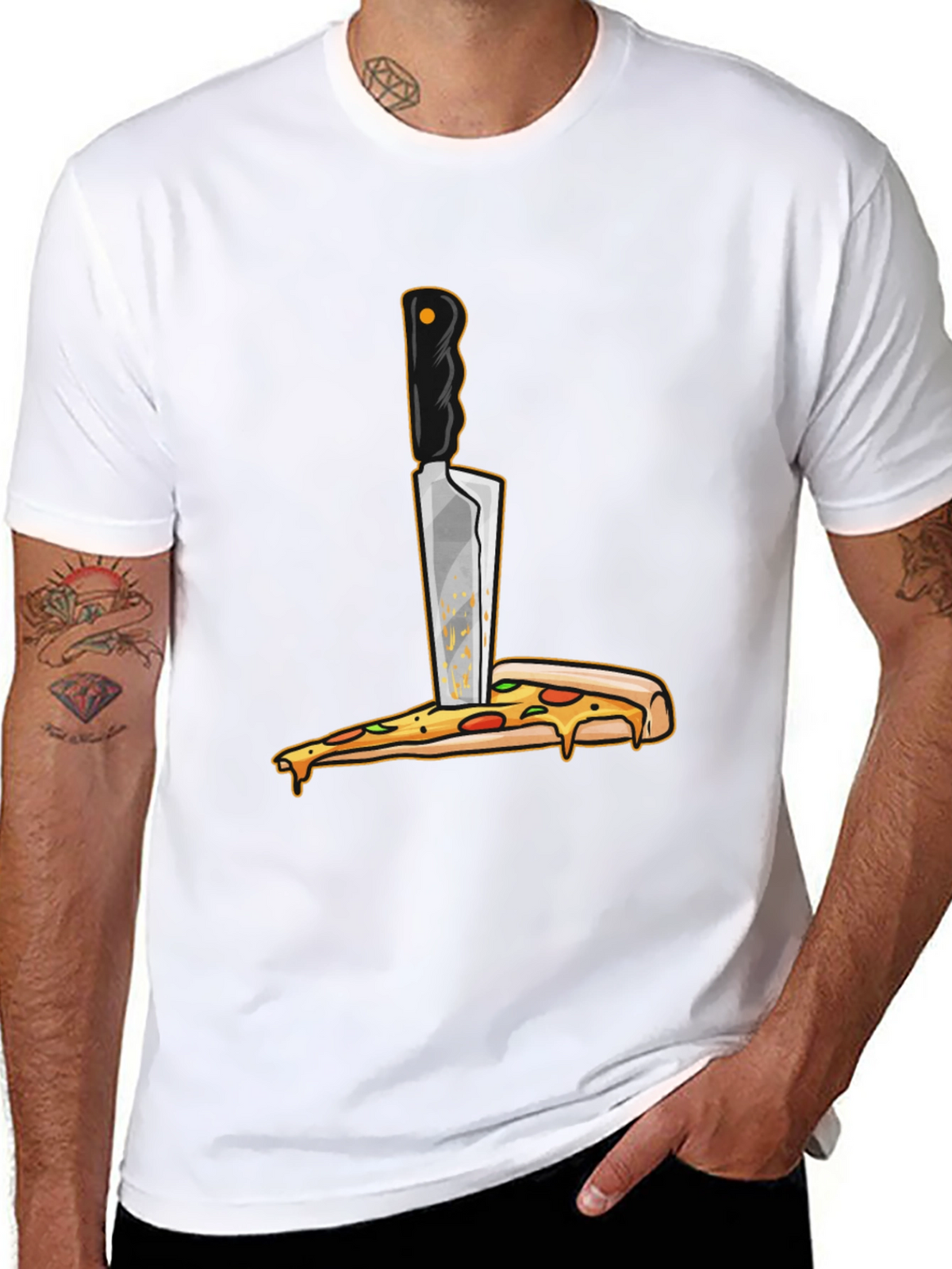 Pizza Knife T-Shirt - Funny Foodie Graphic Tee
