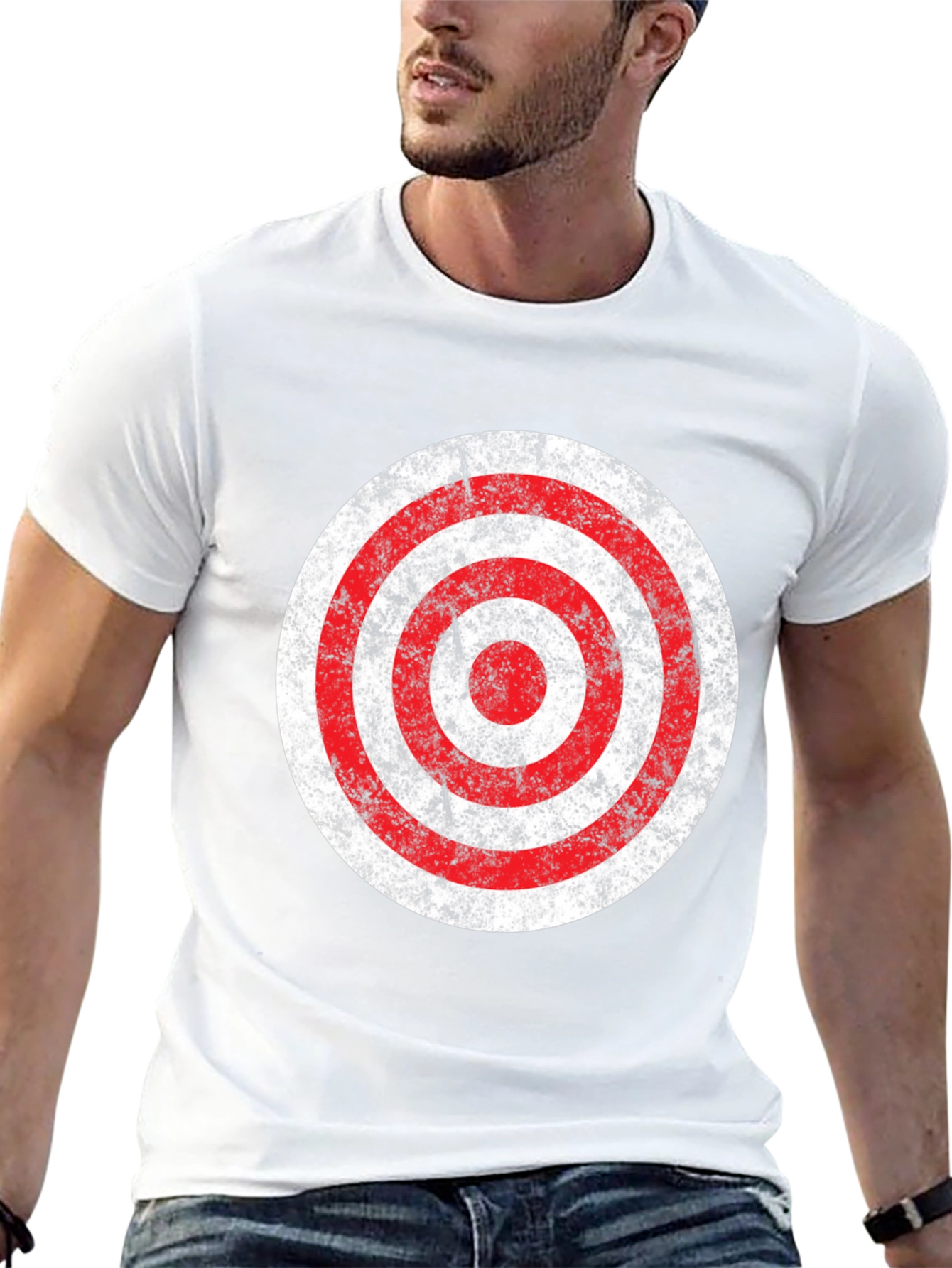 Distressed Target Graphic T-Shirt - Mens Black Tee