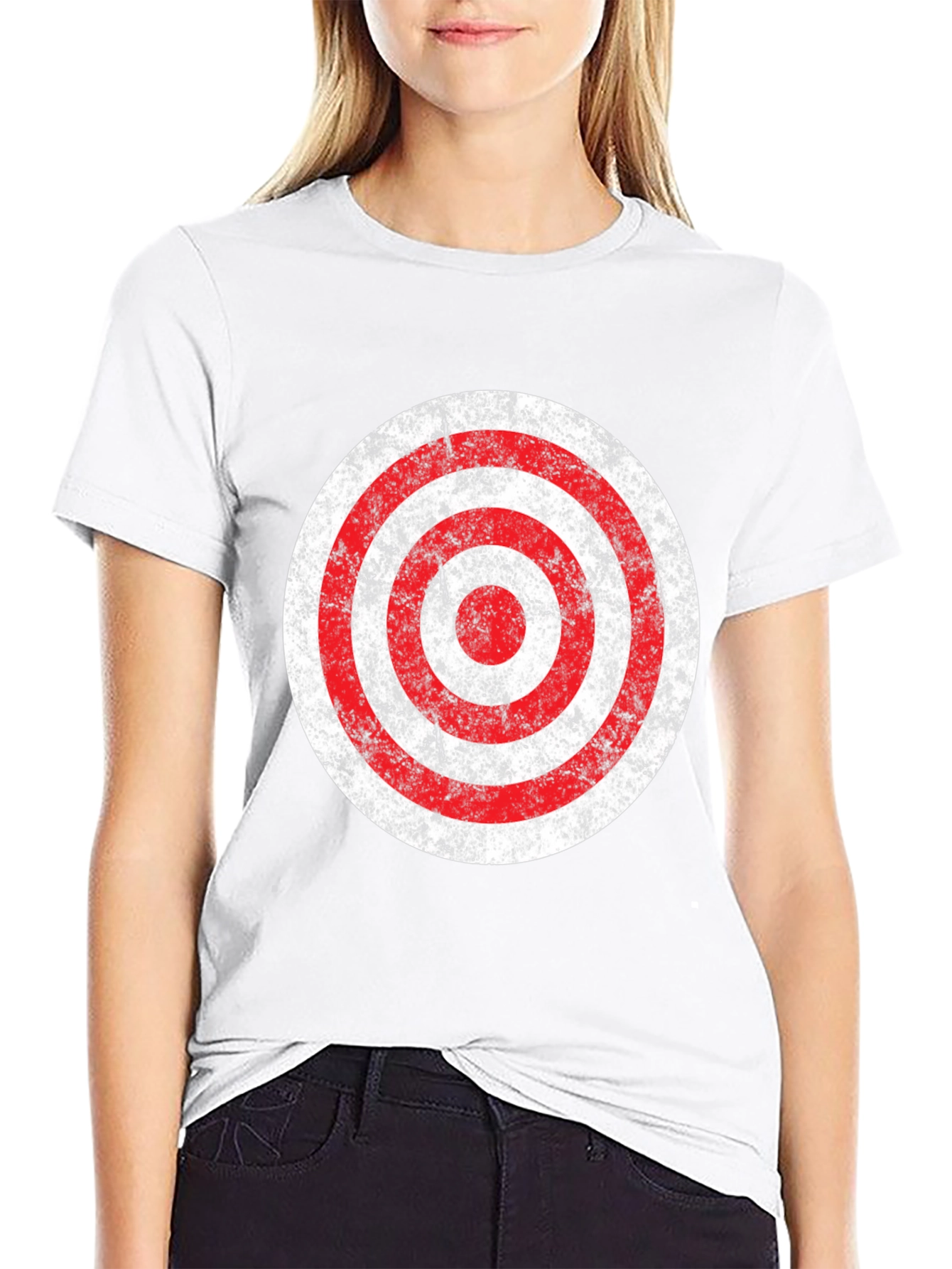 Distressed Target Graphic T-Shirt - Mens Black Tee