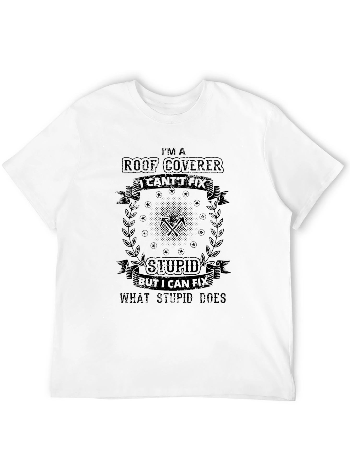 Roof Coverer Funny Black T-Shirt