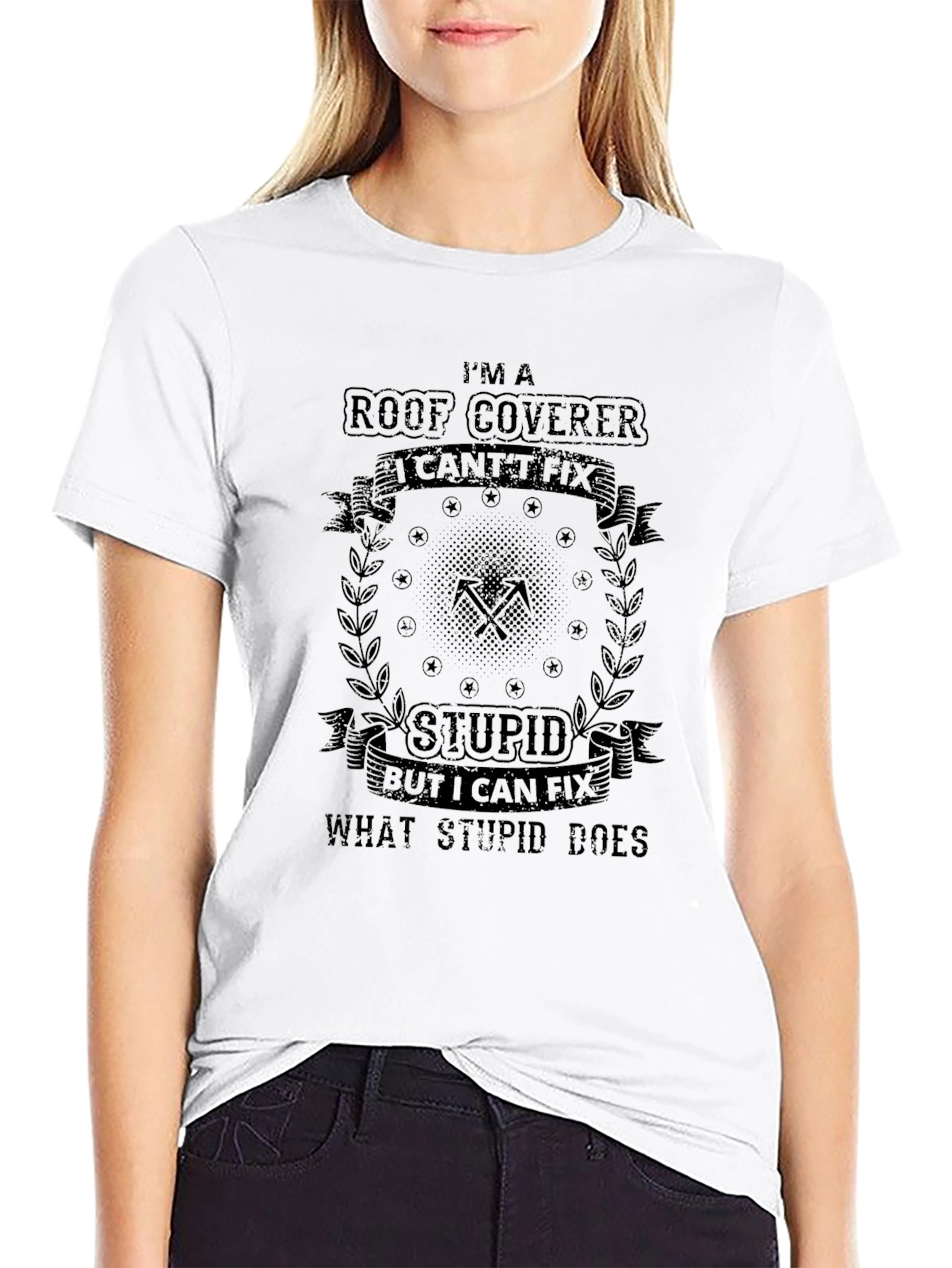 Roof Coverer Funny Black T-Shirt