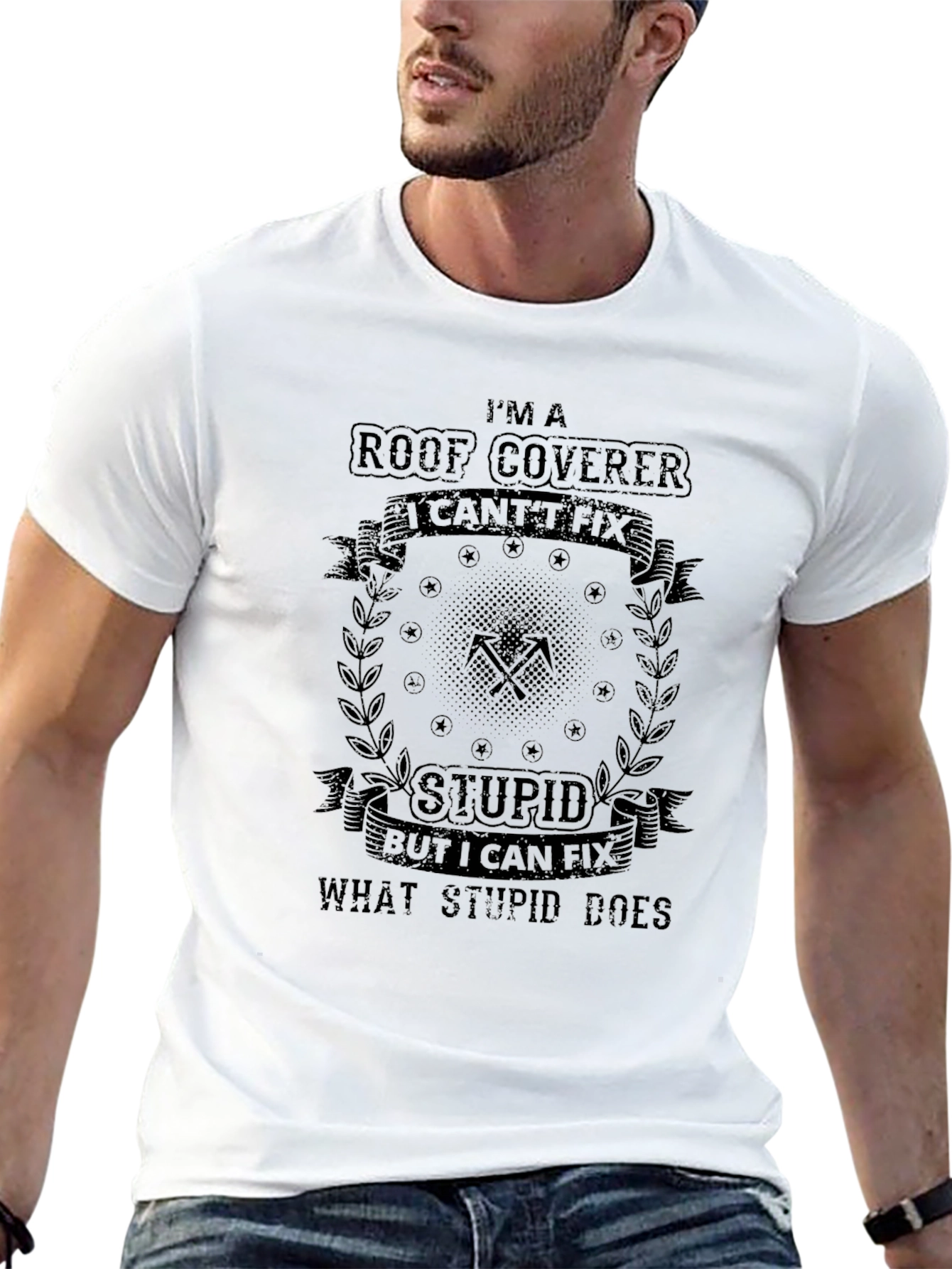 Roof Coverer Funny Black T-Shirt