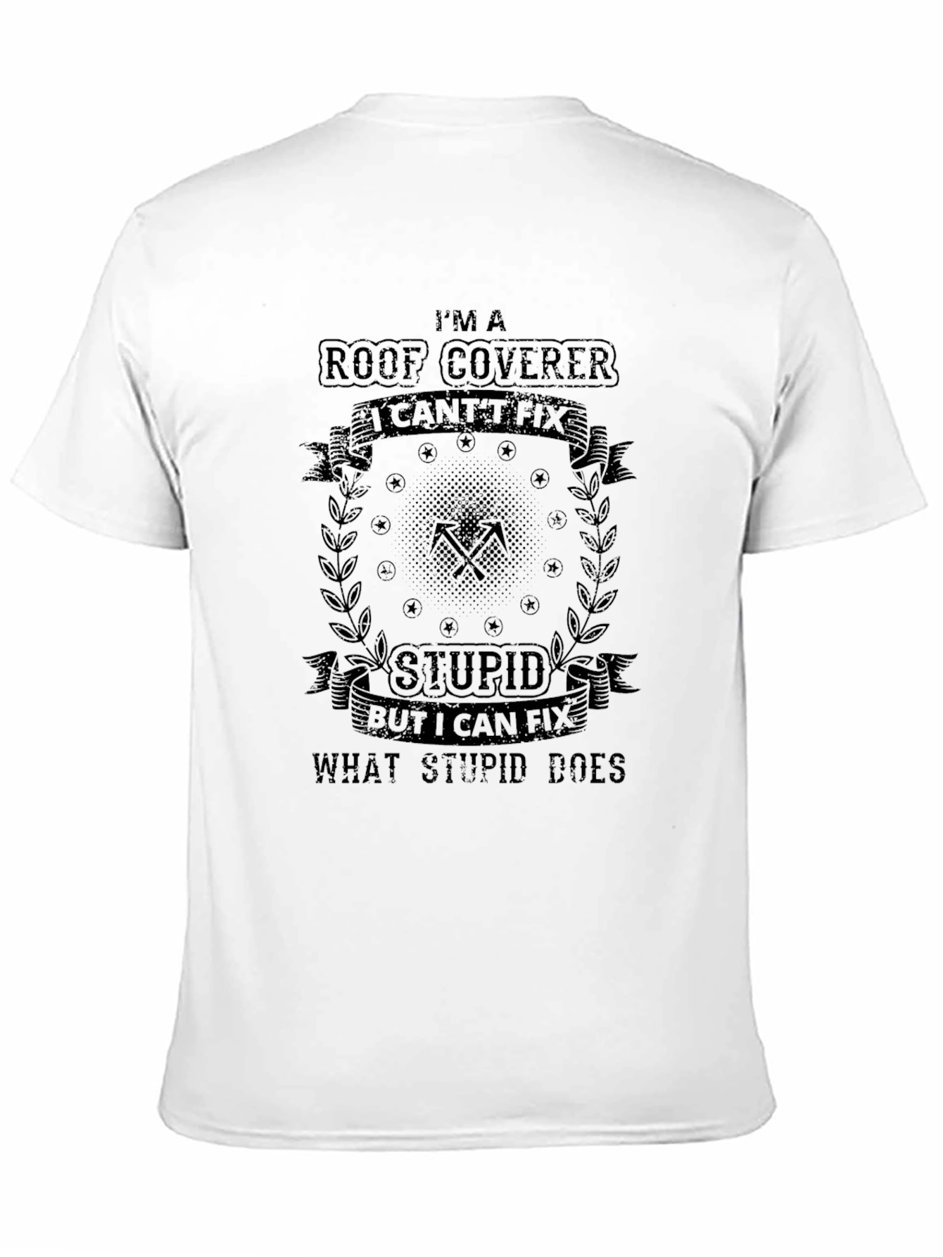 Roof Coverer Funny Black T-Shirt