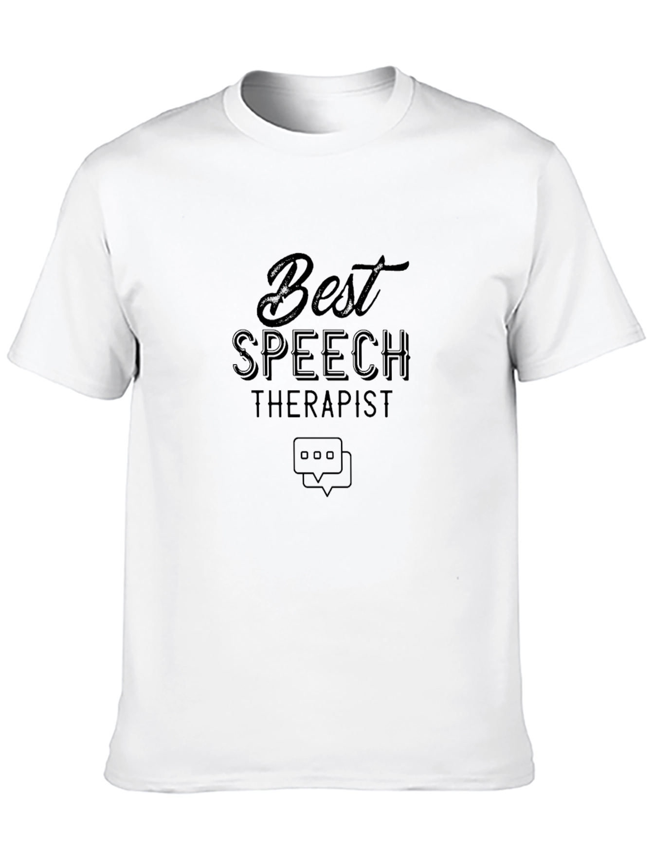 Best Speech Therapist T-Shirt Black Crew Neck Tee