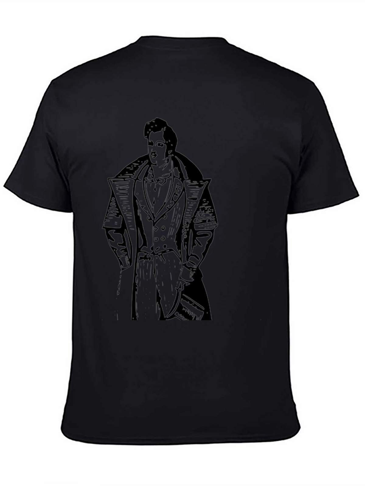 Gentleman Print Black T-Shirt