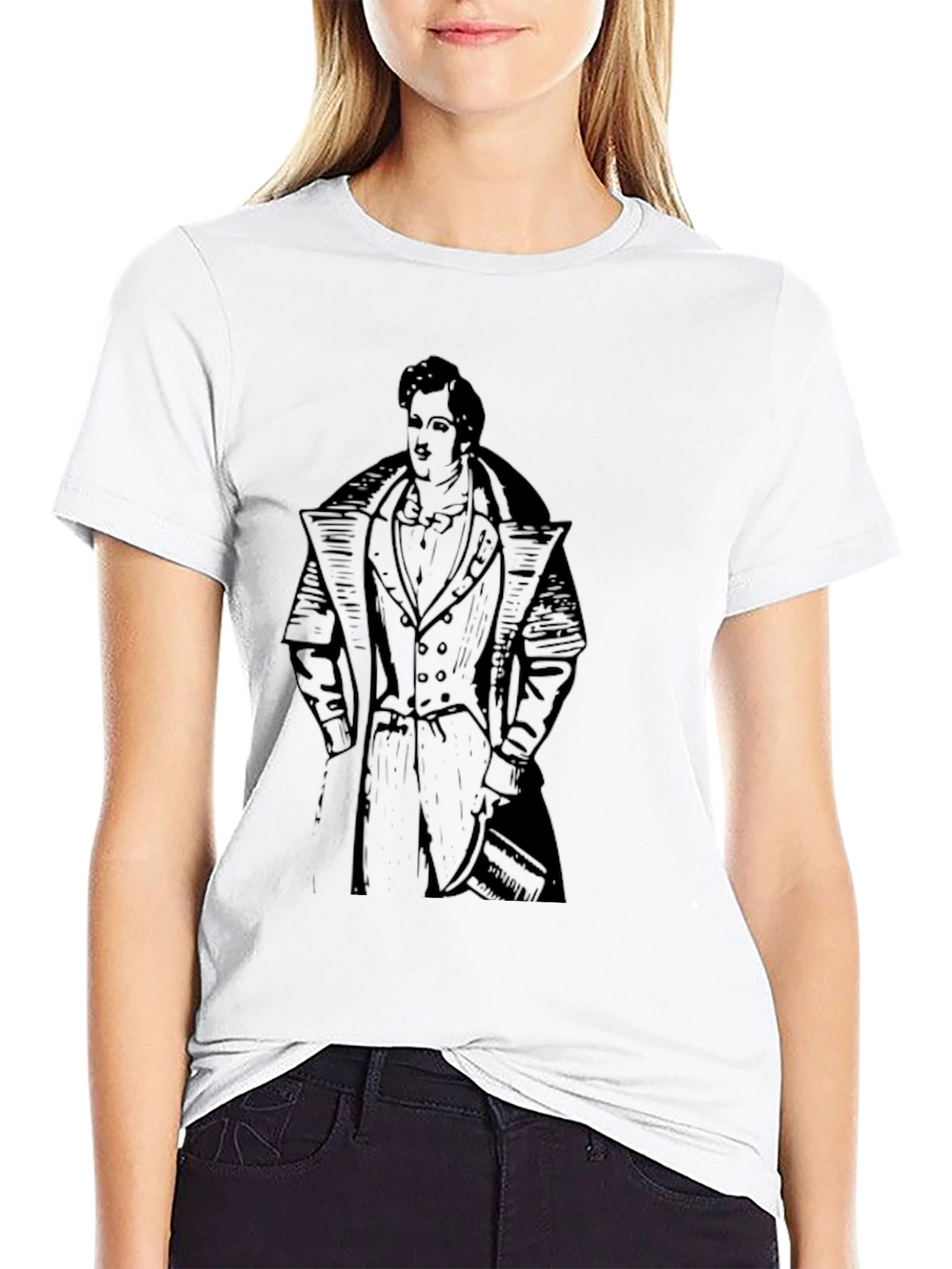 Gentleman Print Black T-Shirt
