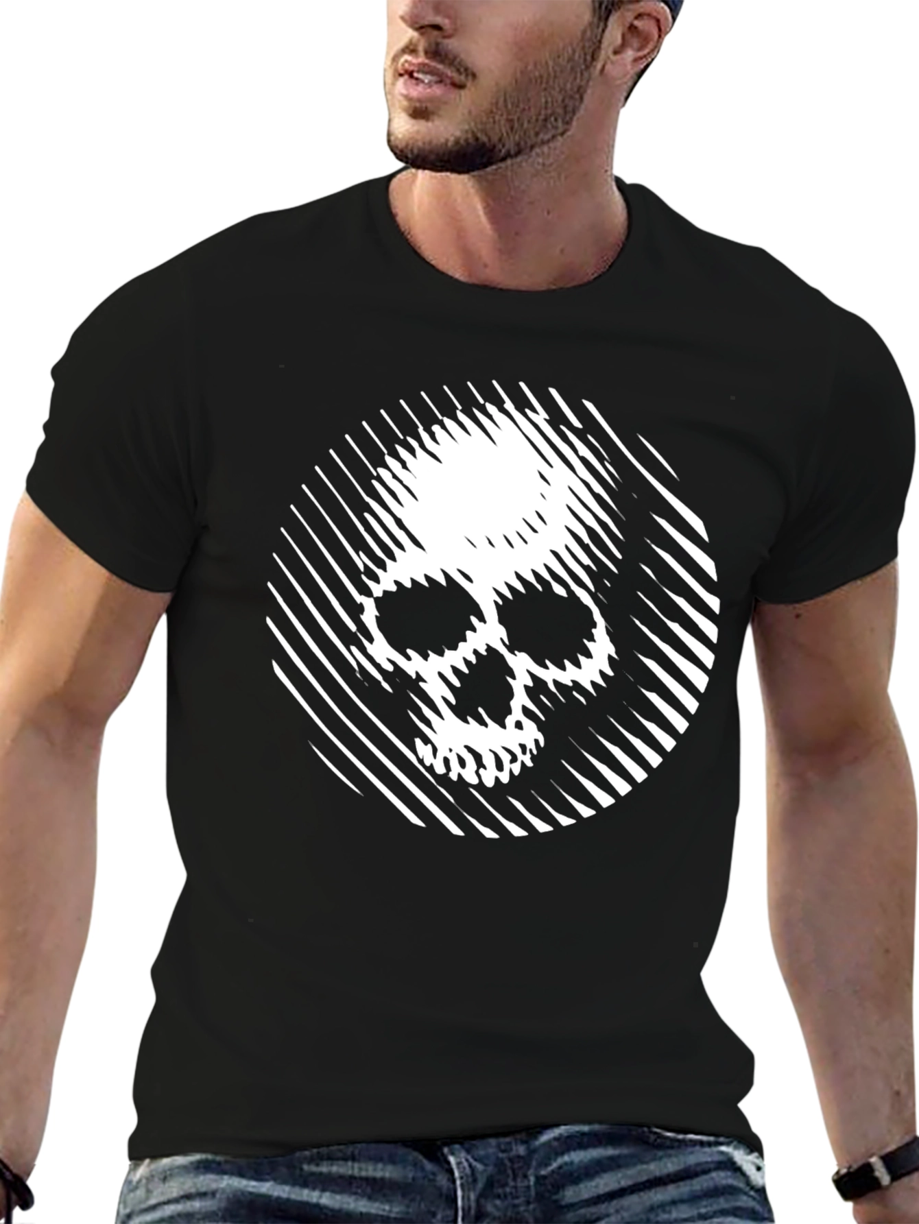 Skull Graphic Black T-Shirt - Edgy Style
