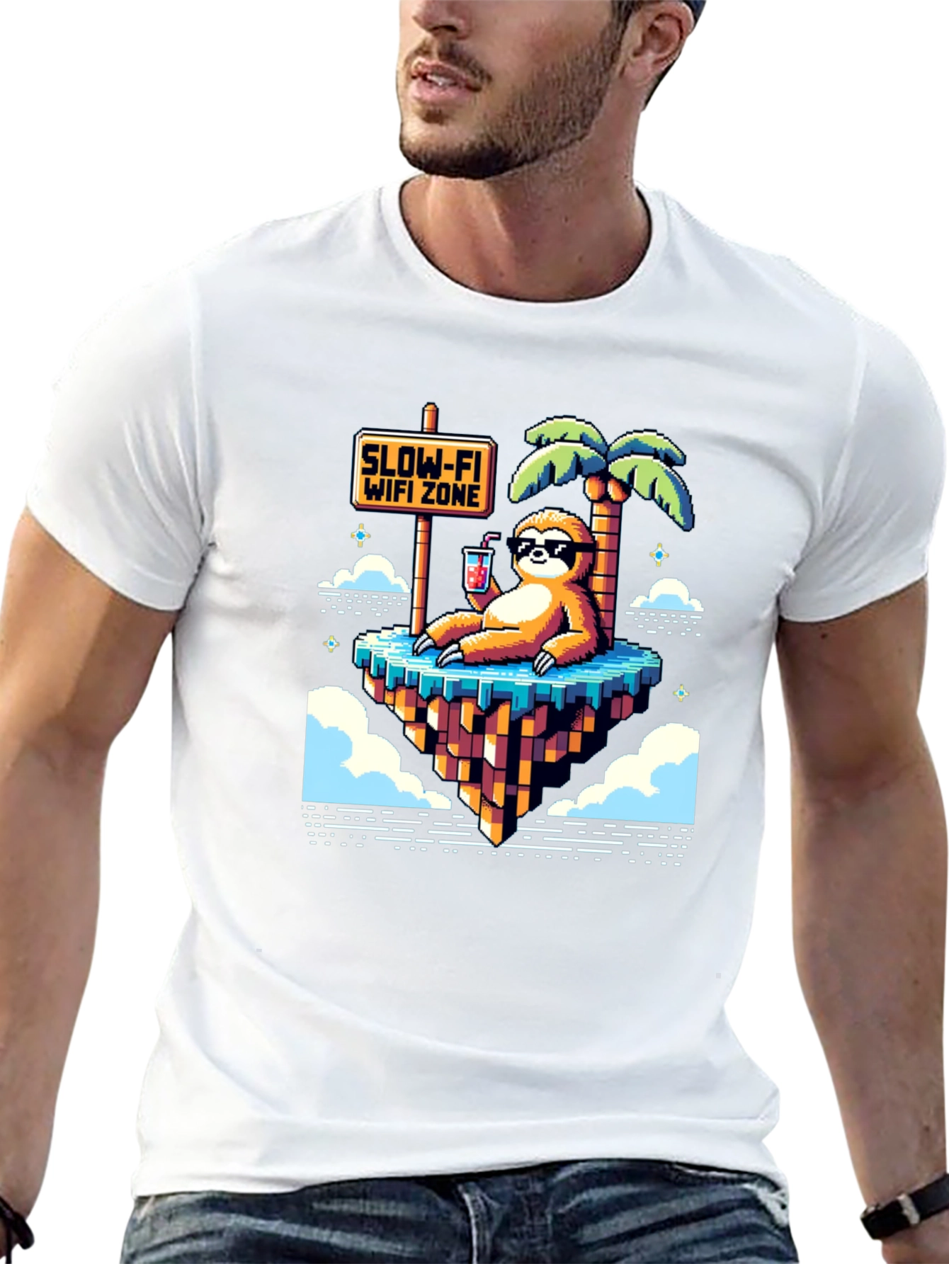 Slow-Fi Wifi Zone Sloth Graphic Tee