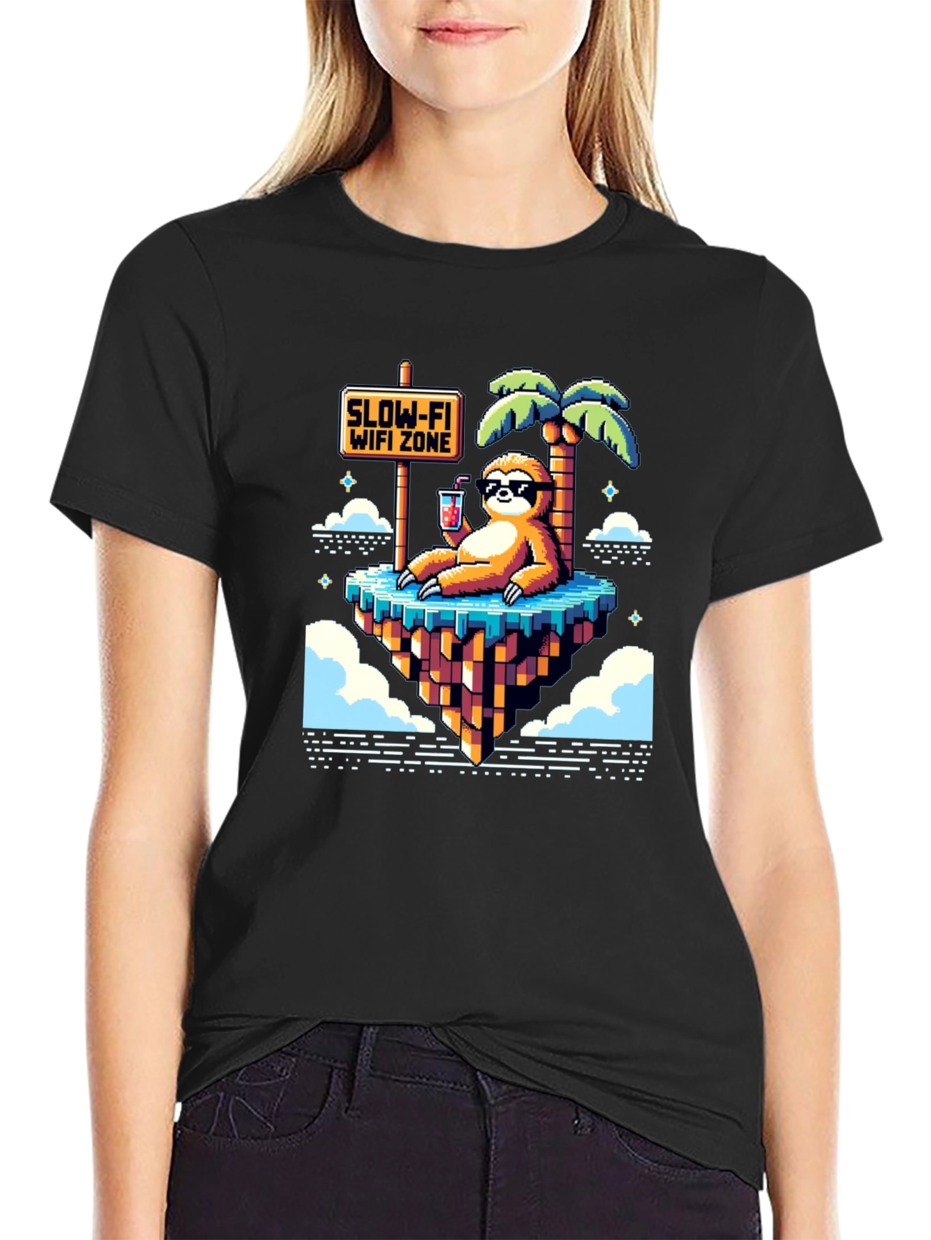 Slow-Fi Wifi Zone Sloth Graphic Tee