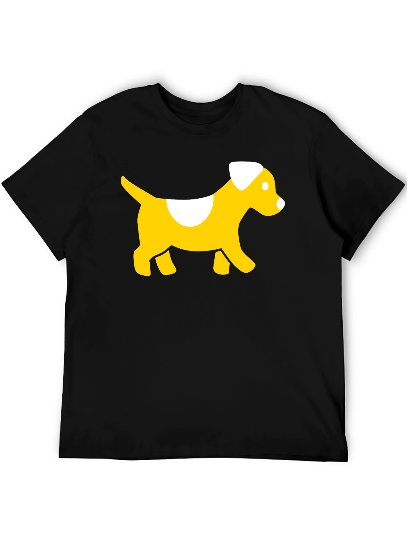 Cute Dog Graphic Tee - Black Cotton T-Shirt