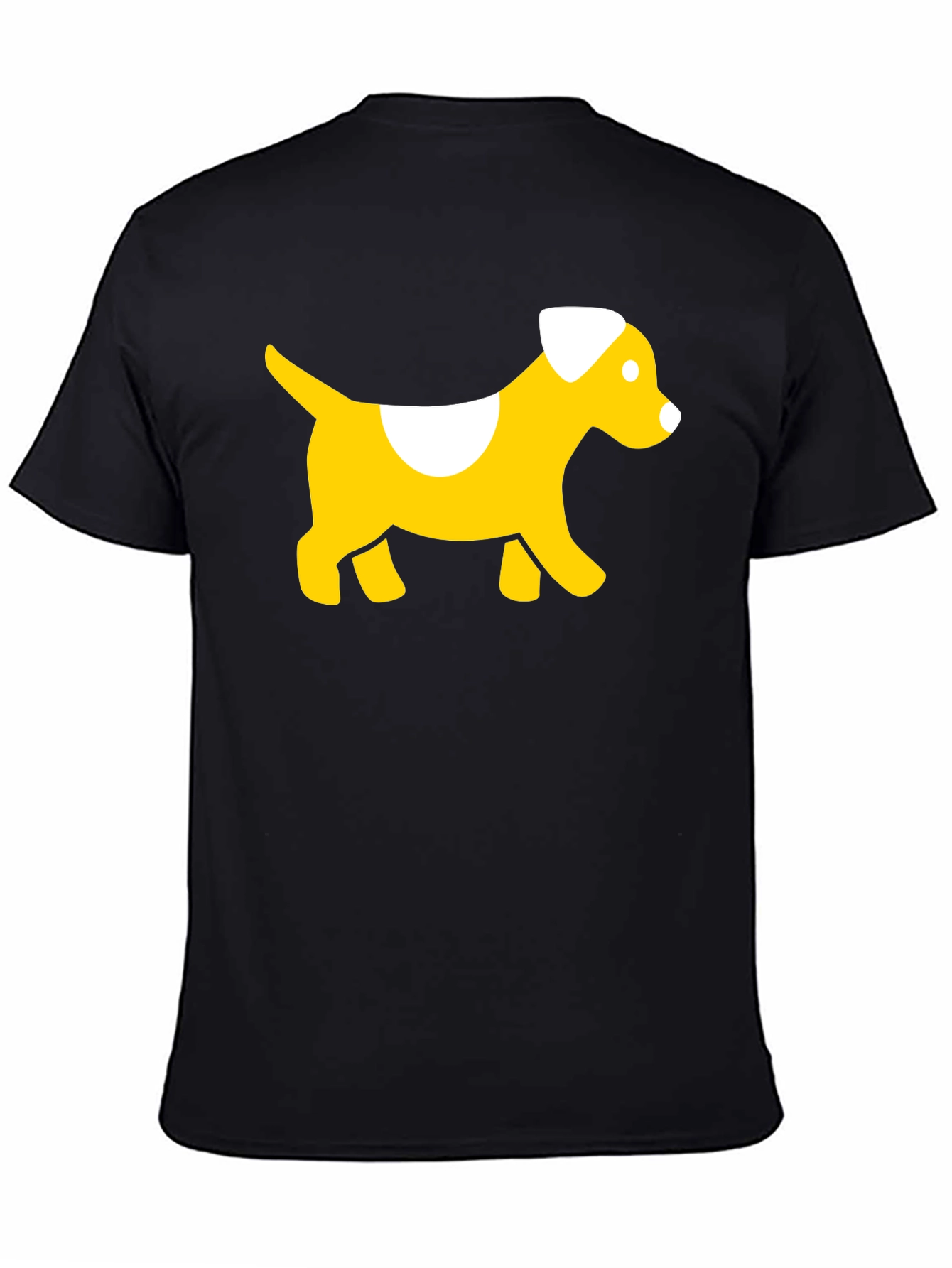 Cute Dog Graphic Tee - Black Cotton T-Shirt