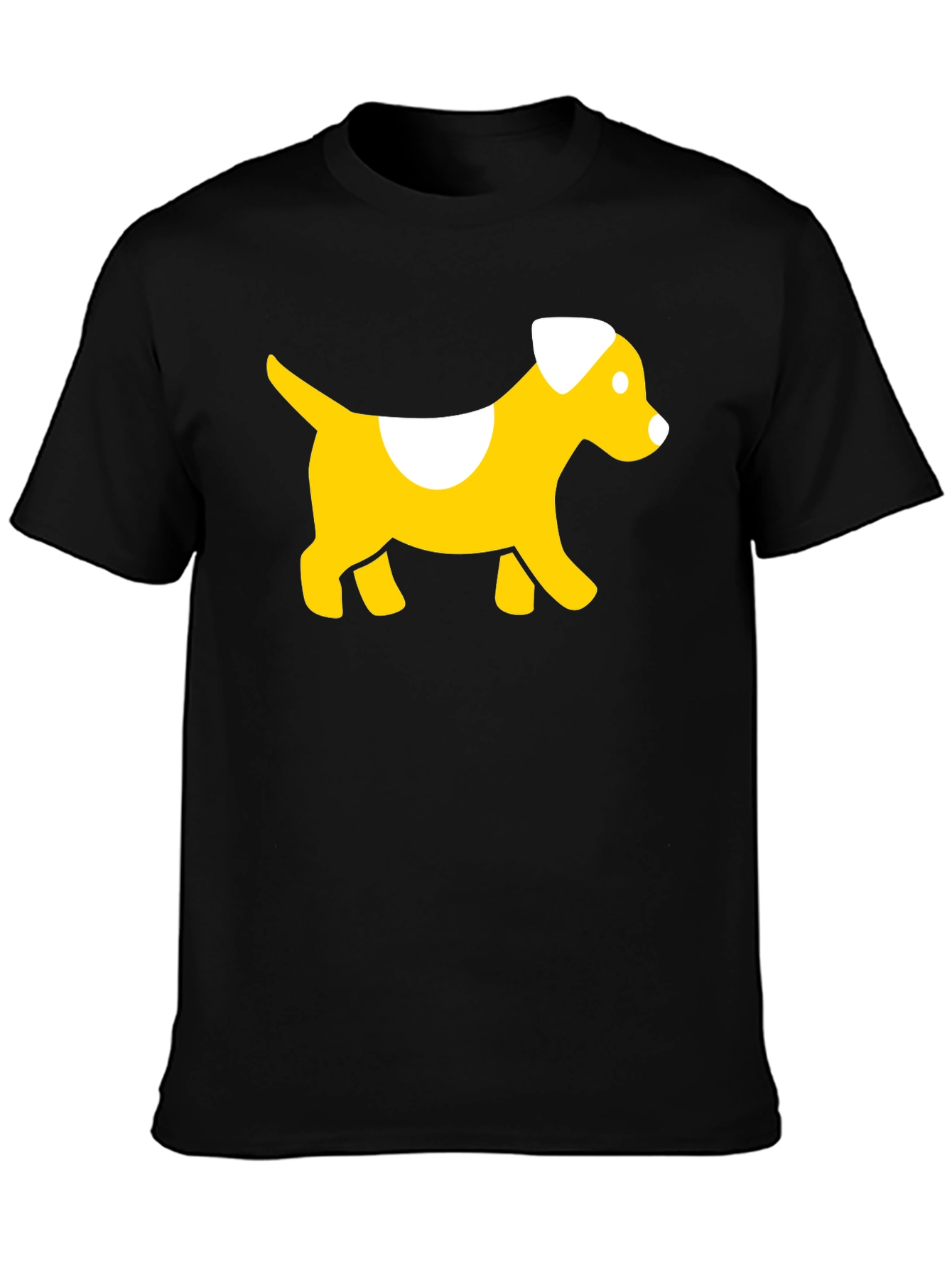 Cute Dog Graphic Tee - Black Cotton T-Shirt