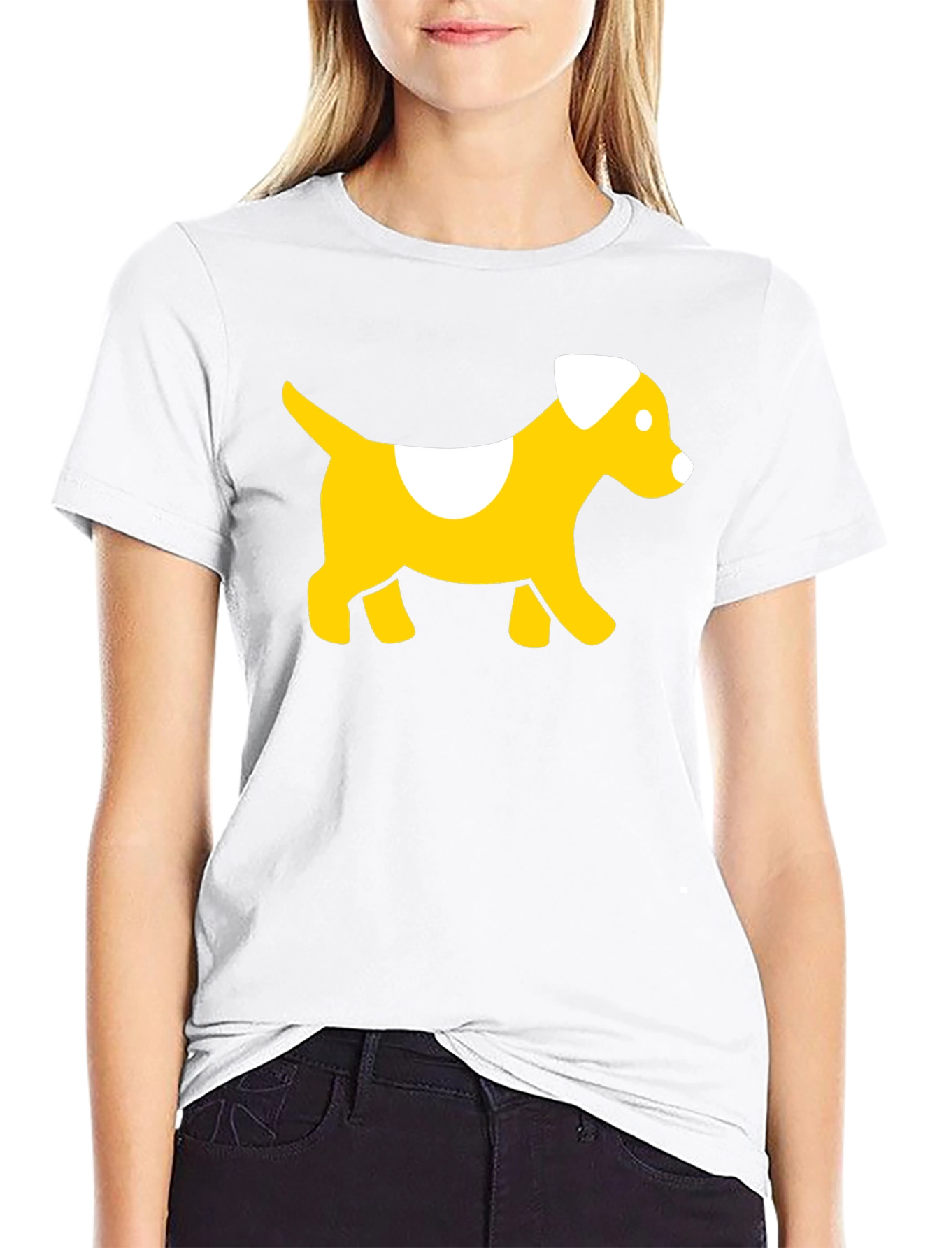 Cute Dog Graphic Tee - Black Cotton T-Shirt