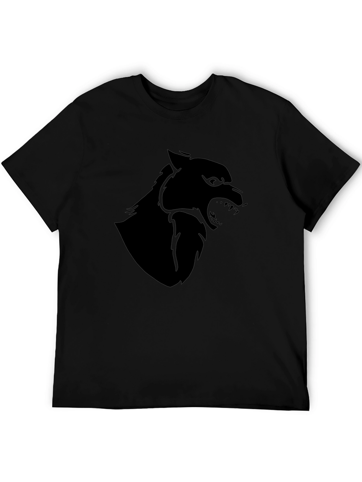Mens Black Wolf Graphic Tee - Stylish & Bold