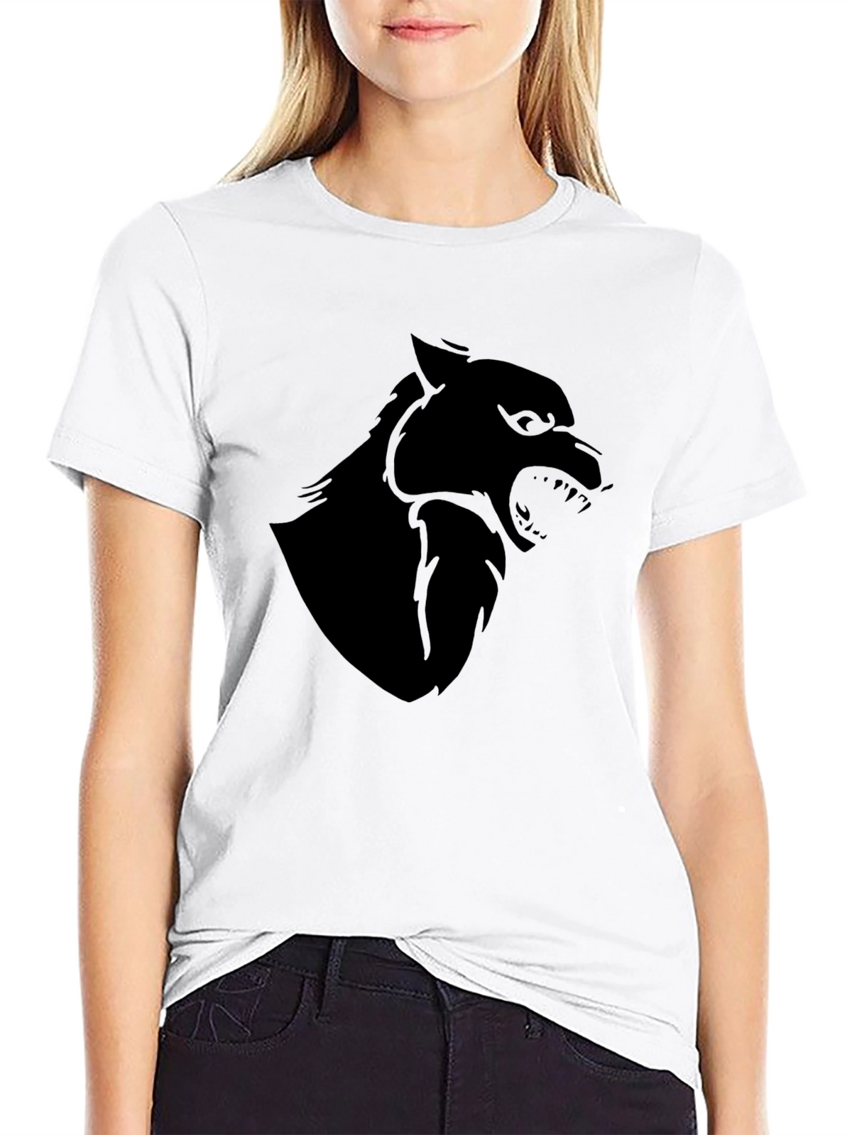 Mens Black Wolf Graphic Tee - Stylish & Bold