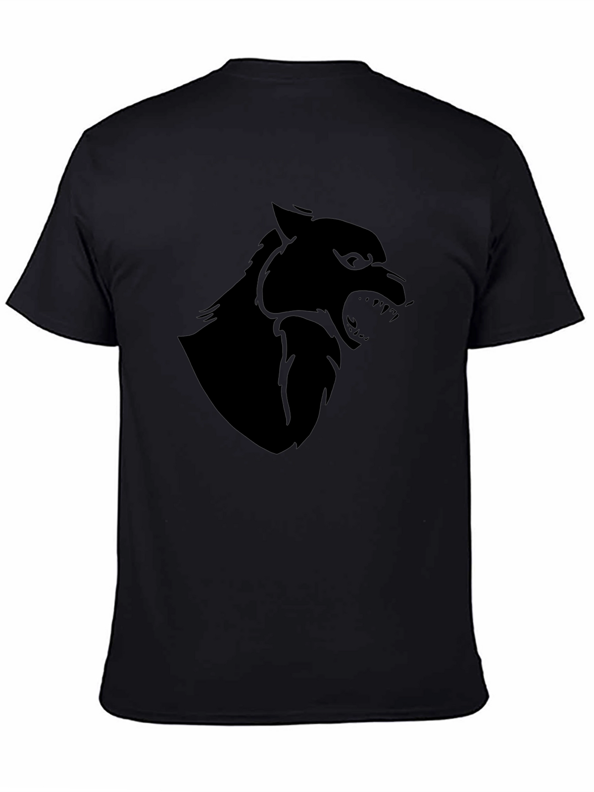 Mens Black Wolf Graphic Tee - Stylish & Bold