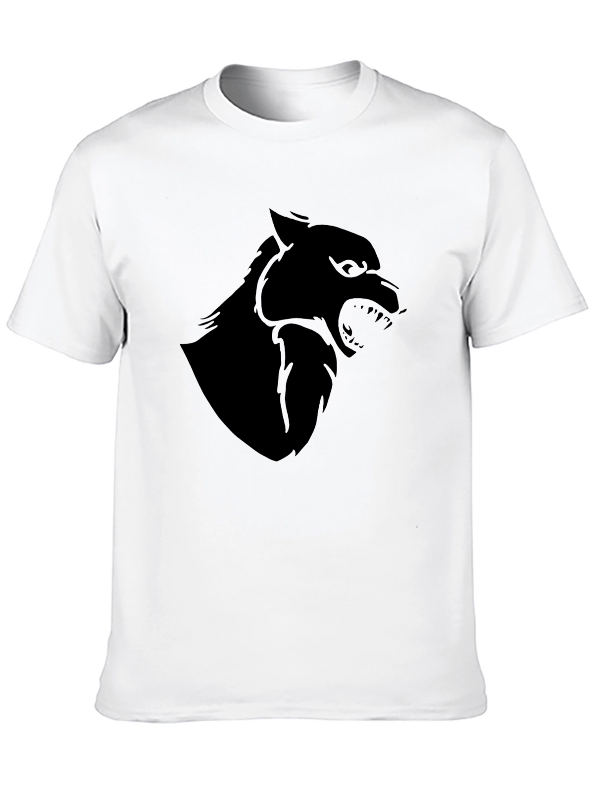 Mens Black Wolf Graphic Tee - Stylish & Bold