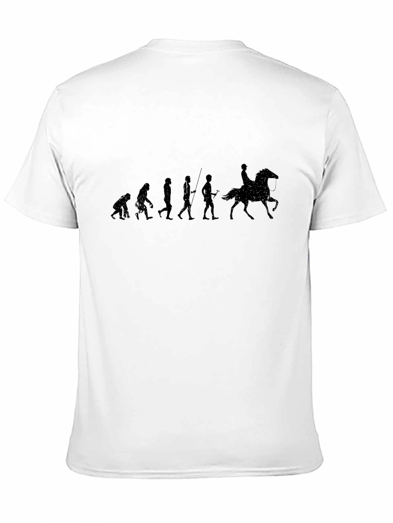 Evolution of Horse Riding Black T-Shirt