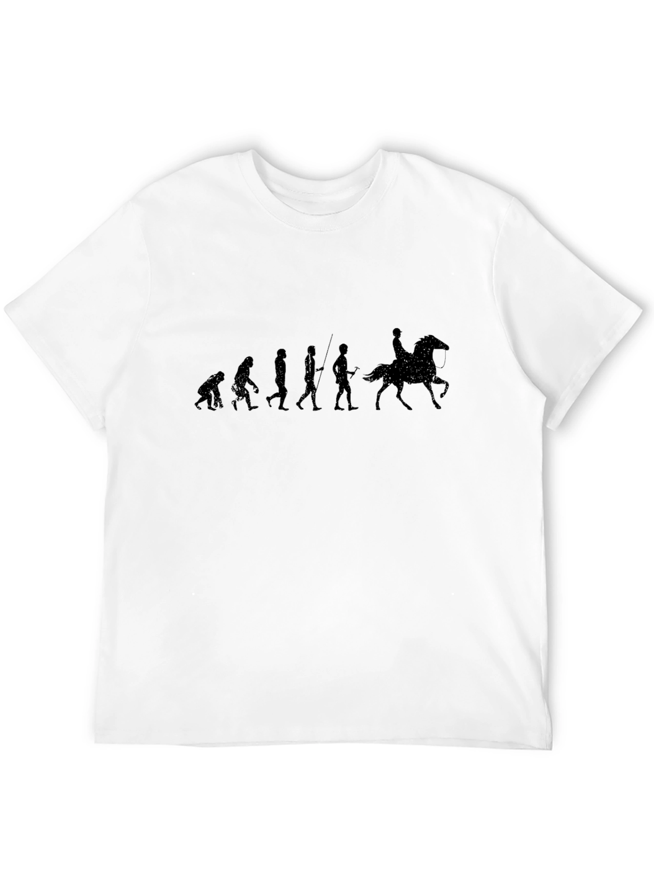 Evolution of Horse Riding Black T-Shirt