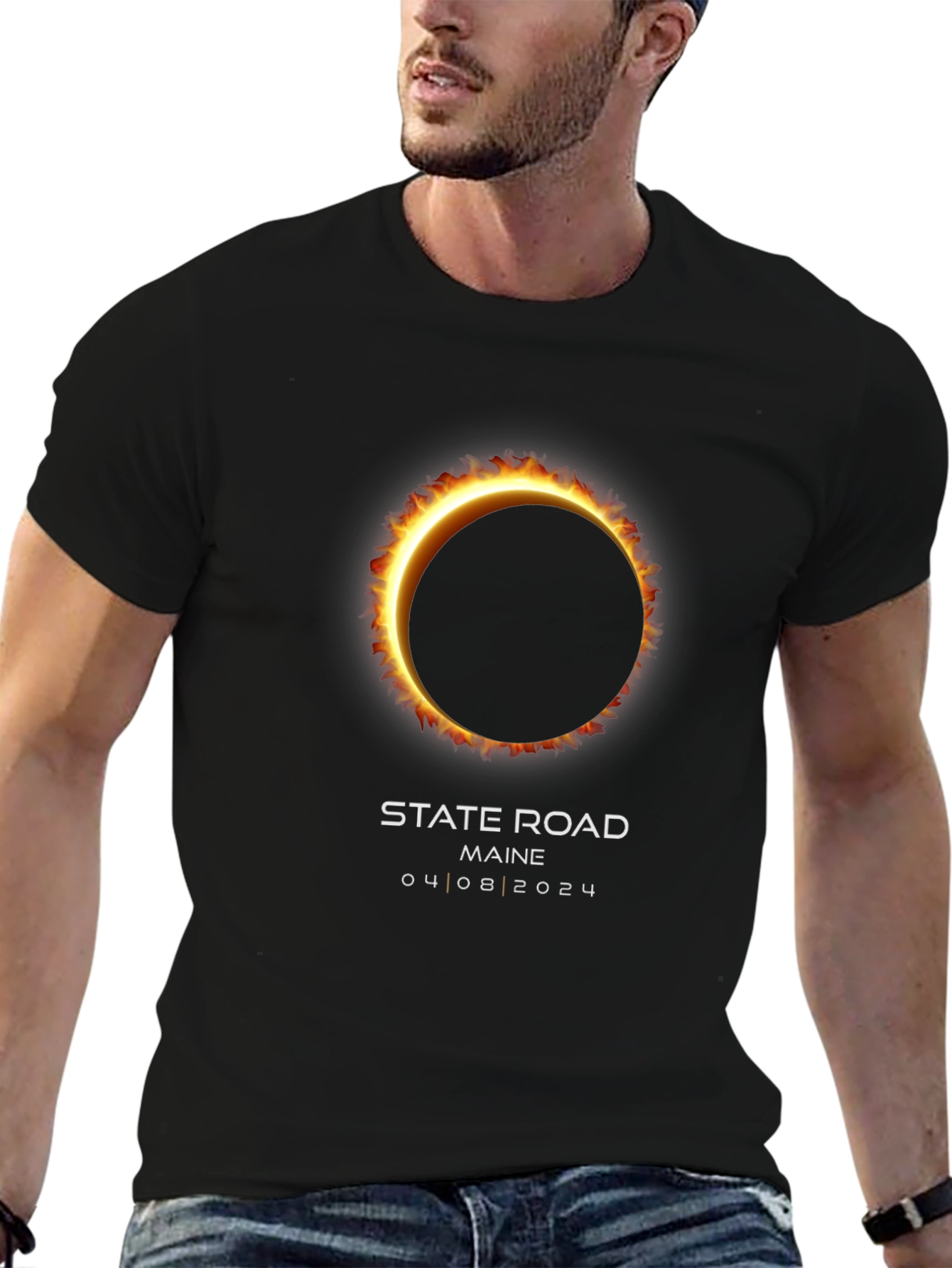Total Solar Eclipse State Road Maine 04.08.2024 T-Shirt