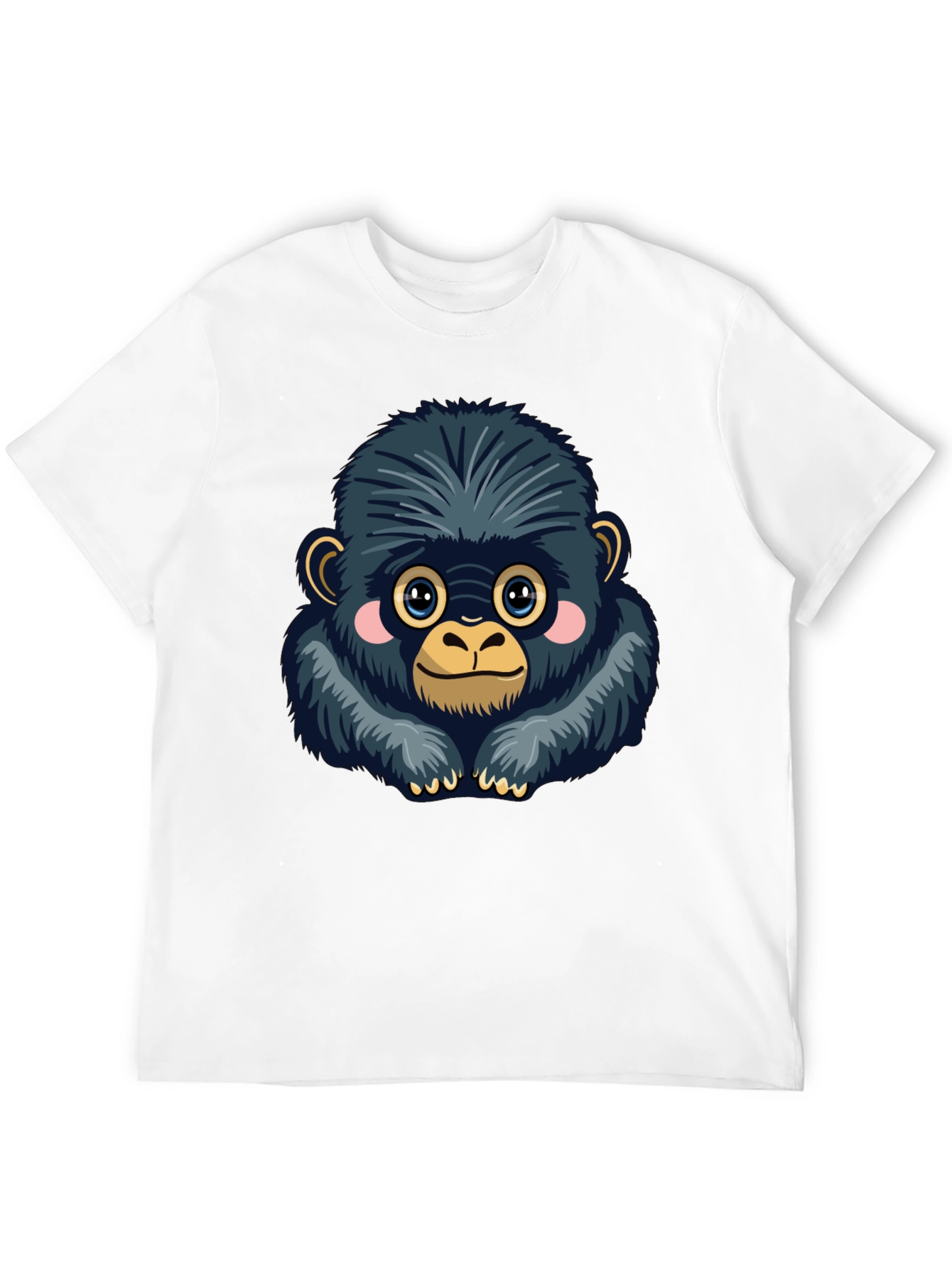 Cute Gorilla Graphic Tee - Soft Black Cotton