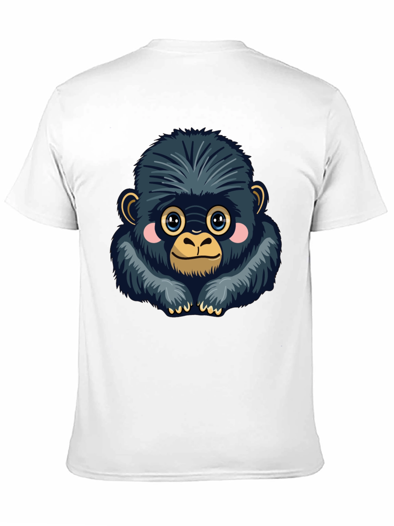 Cute Gorilla Graphic Tee - Soft Black Cotton