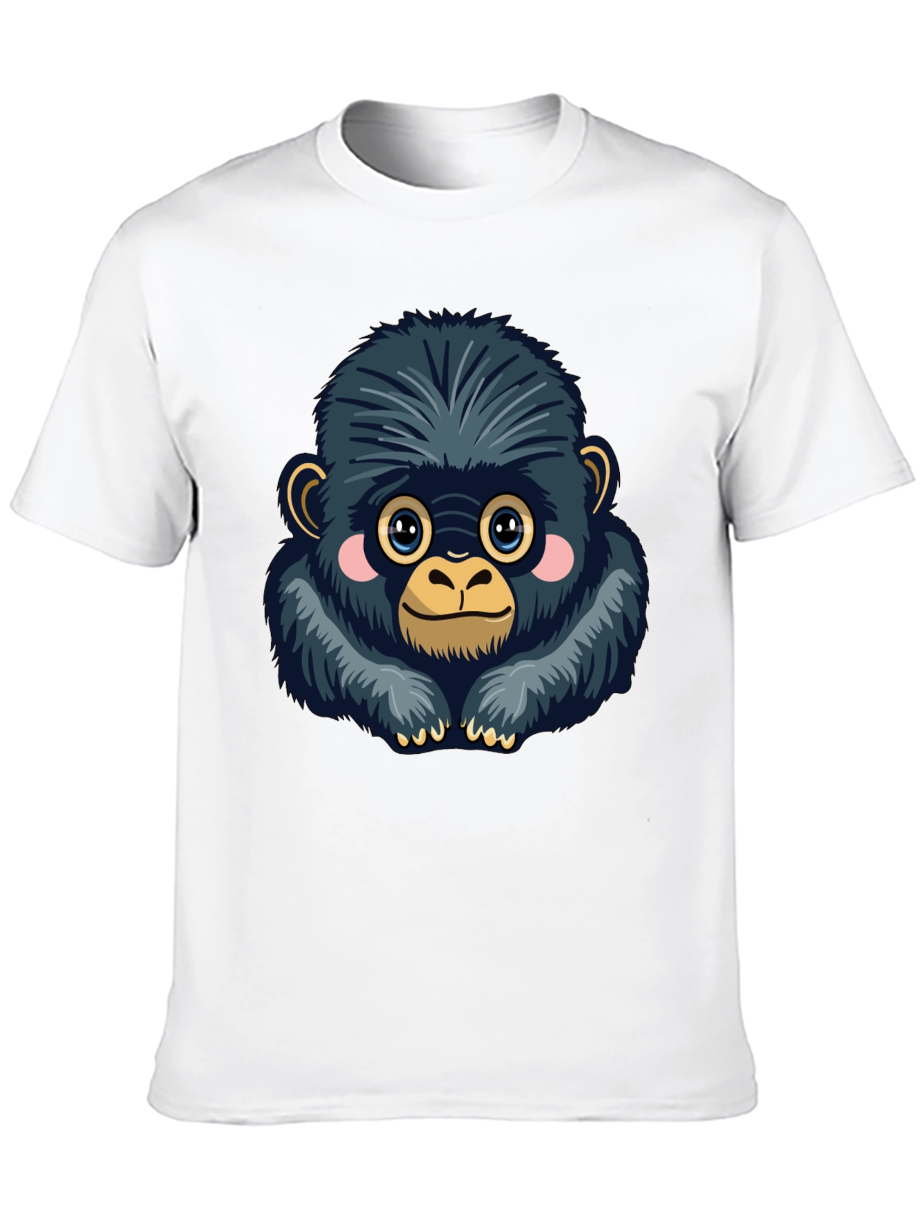 Cute Gorilla Graphic Tee - Soft Black Cotton