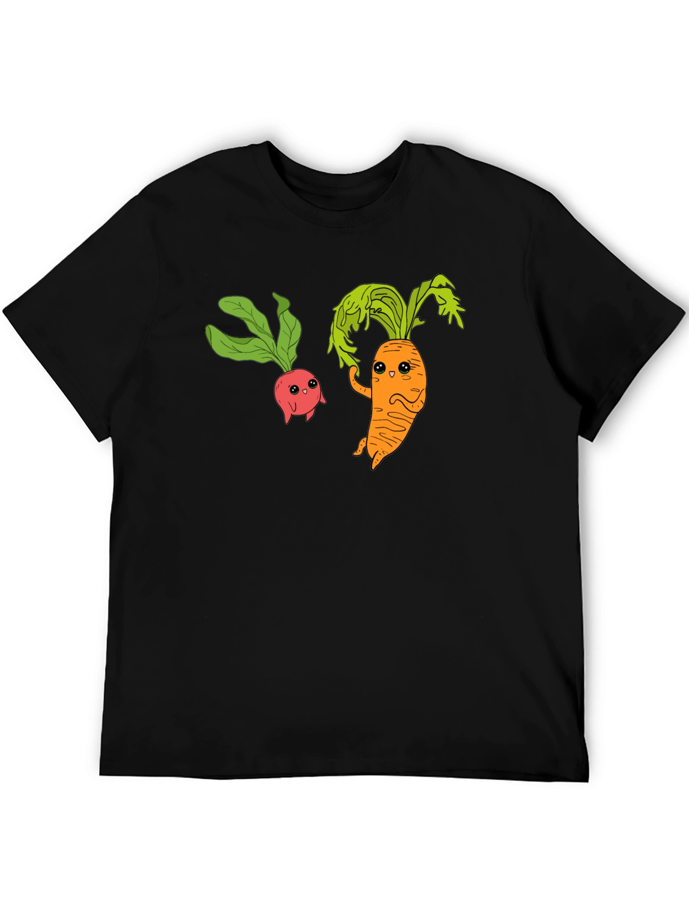 Cartoon Veggie T-Shirt: Radish & Carrot Friends