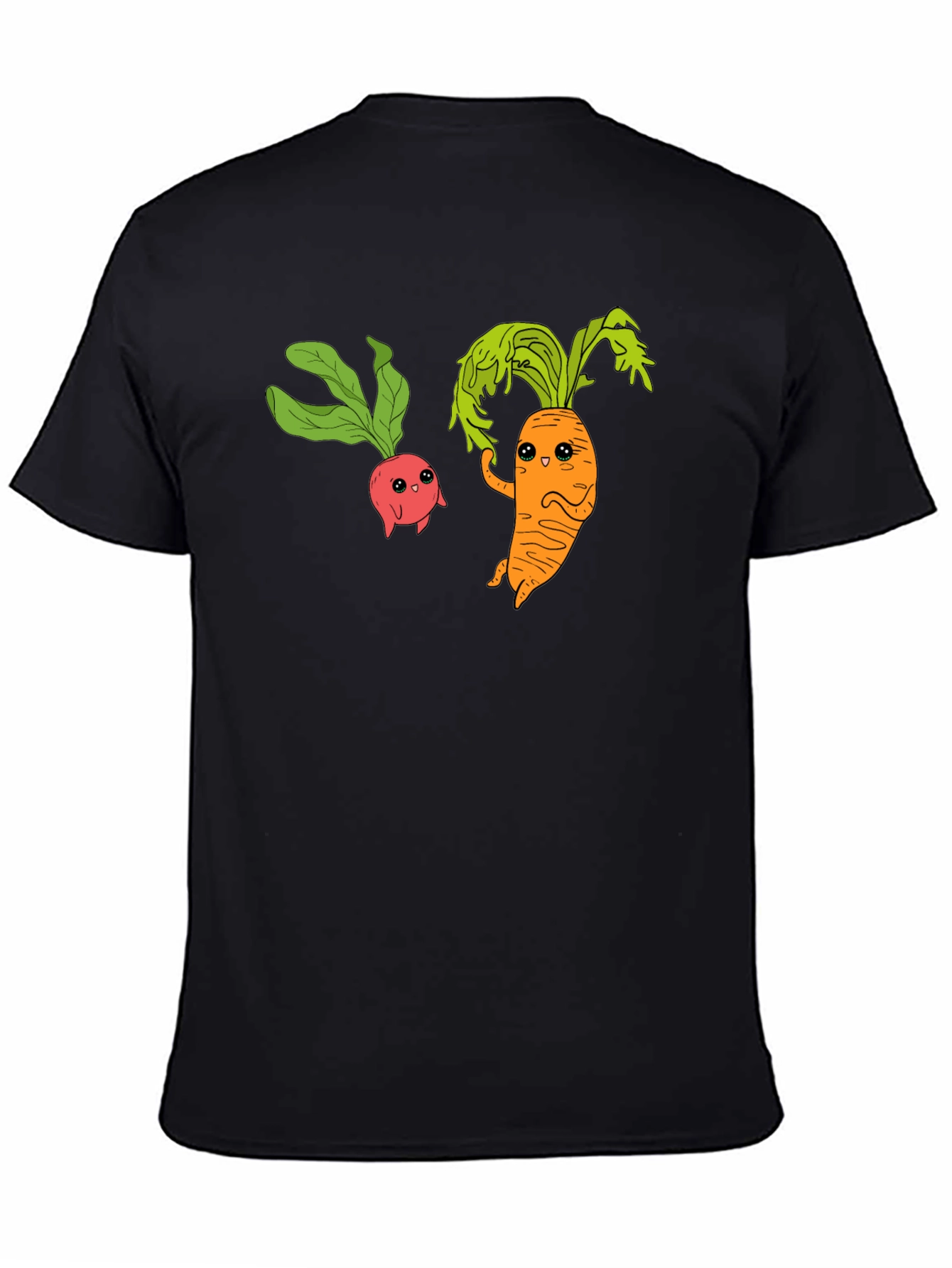Cartoon Veggie T-Shirt: Radish & Carrot Friends