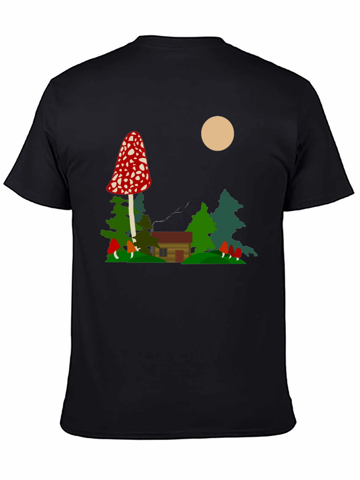 Mushroom Cabin Graphic Tee - Nature Lovers T-Shirt