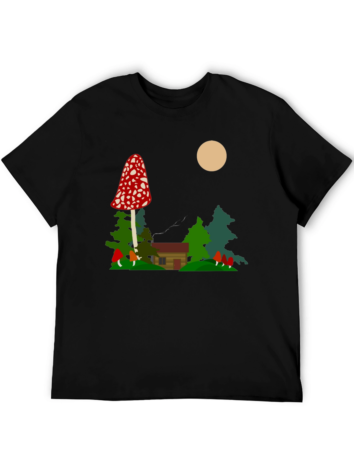 Mushroom Cabin Graphic Tee - Nature Lovers T-Shirt