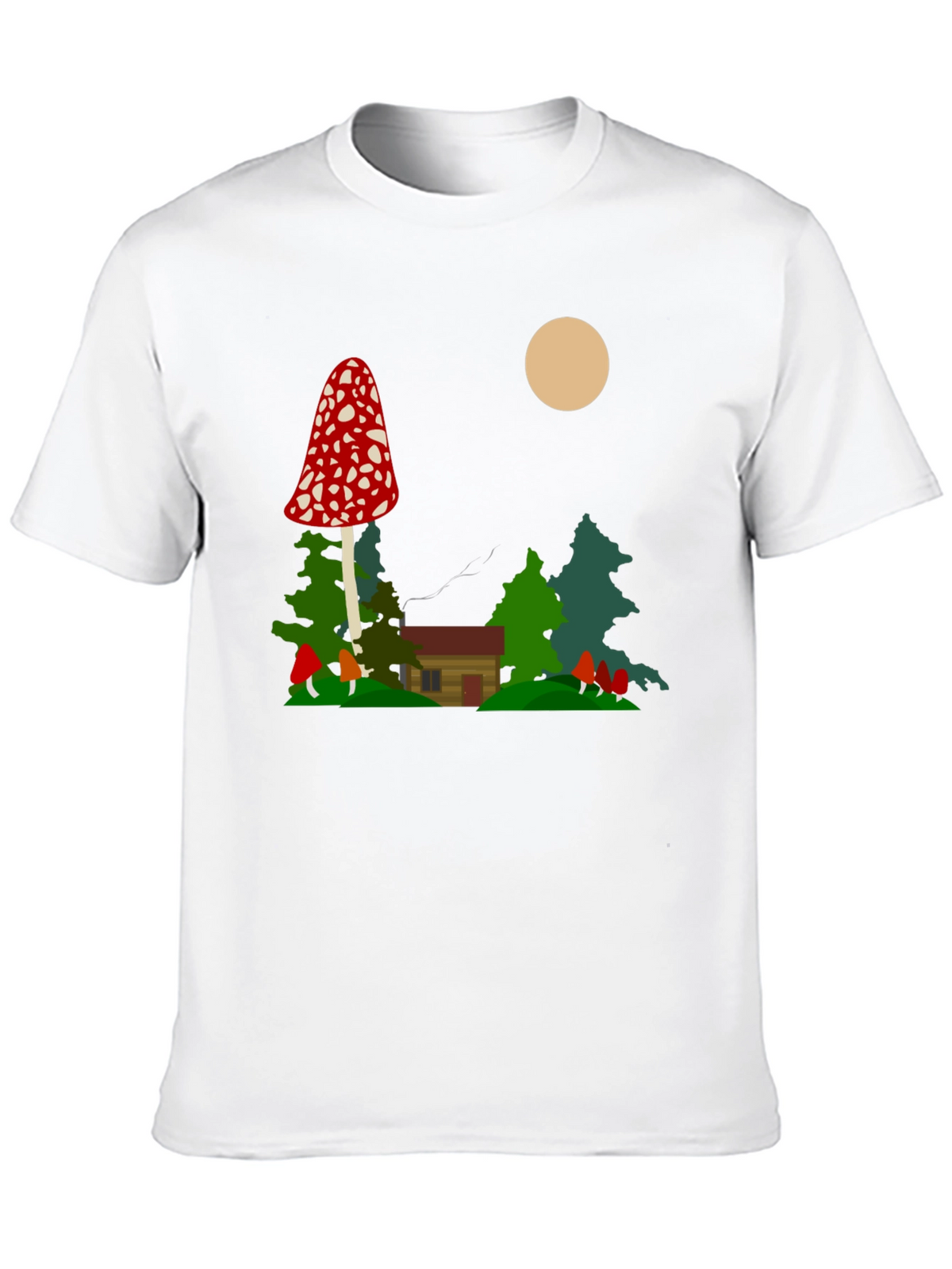 Mushroom Cabin Graphic Tee - Nature Lovers T-Shirt