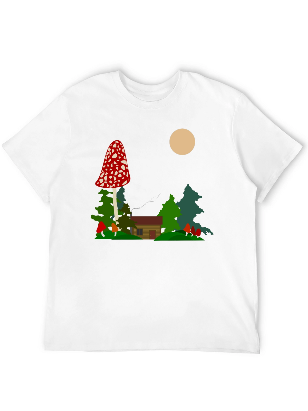 Mushroom Cabin Graphic Tee - Nature Lovers T-Shirt
