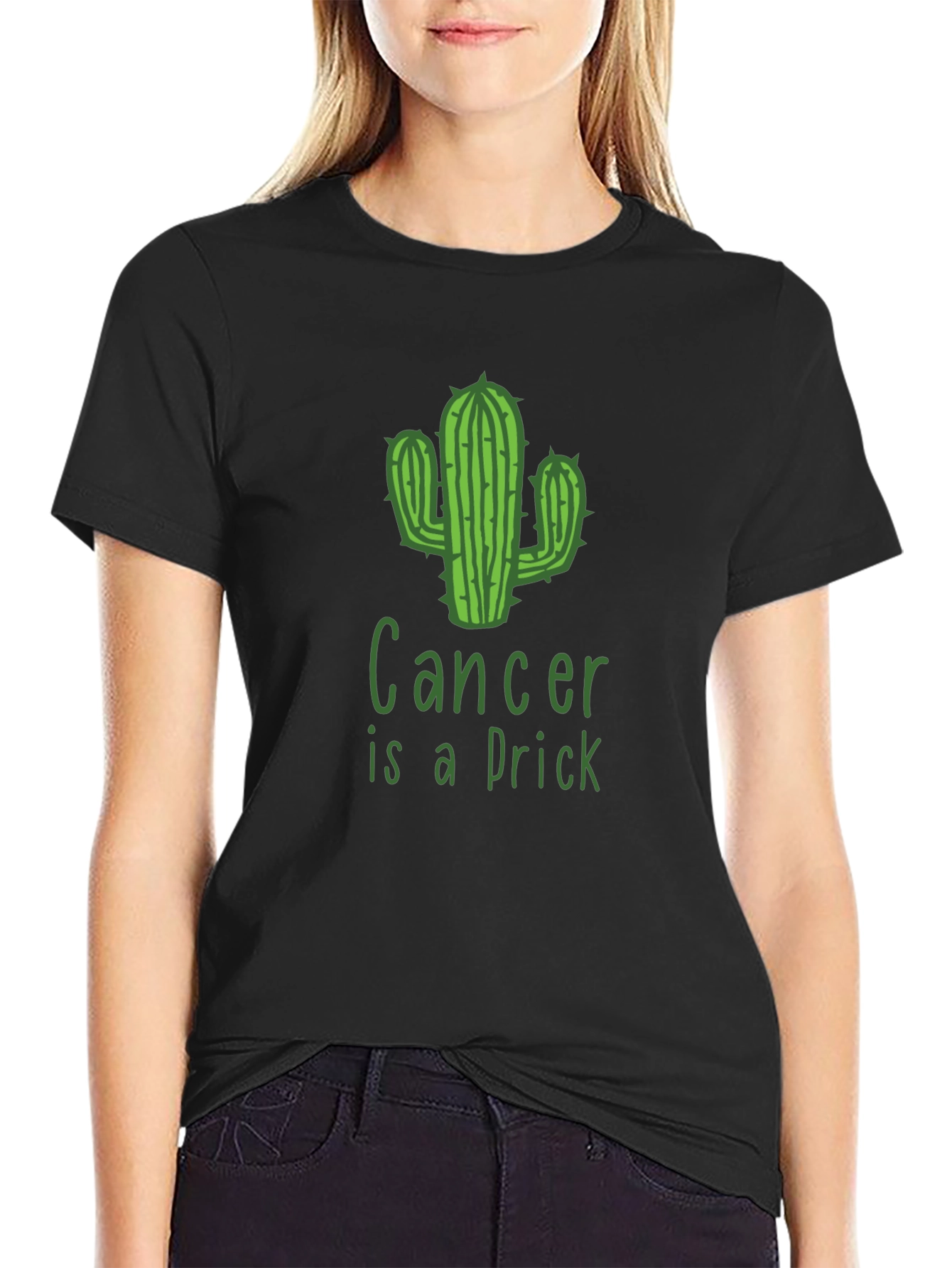 Cancer is a Prick Cactus Graphic T-Shirt