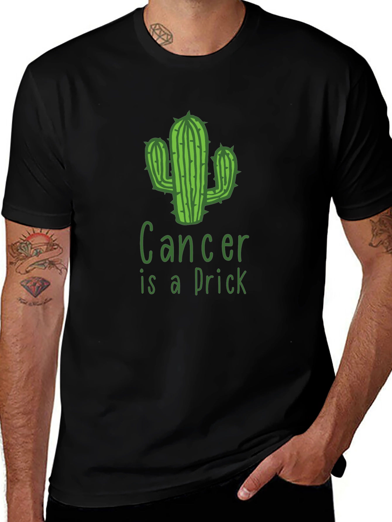 Cancer is a Prick Cactus Graphic T-Shirt