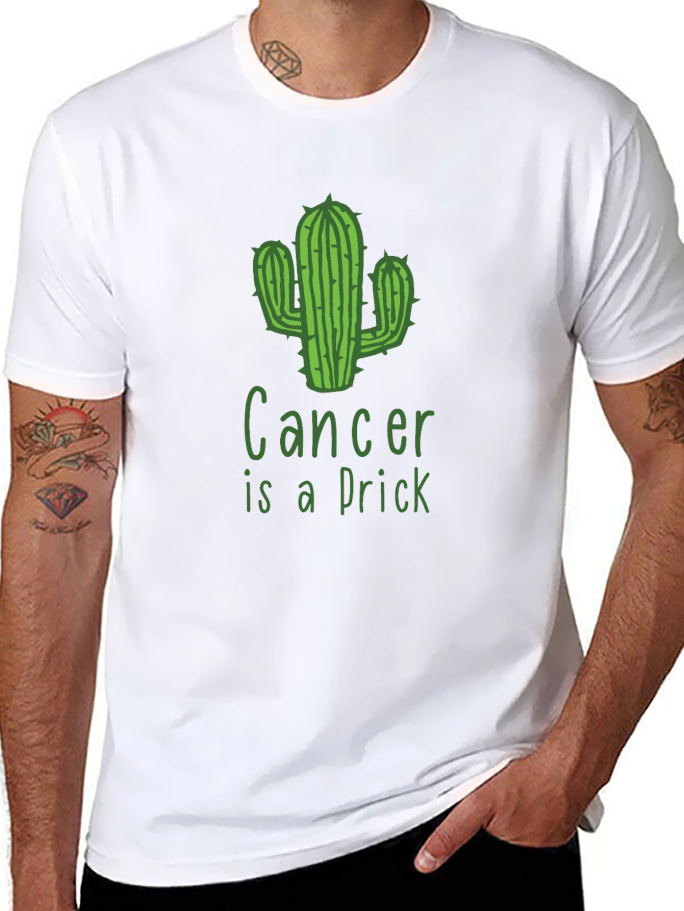 Cancer is a Prick Cactus Graphic T-Shirt