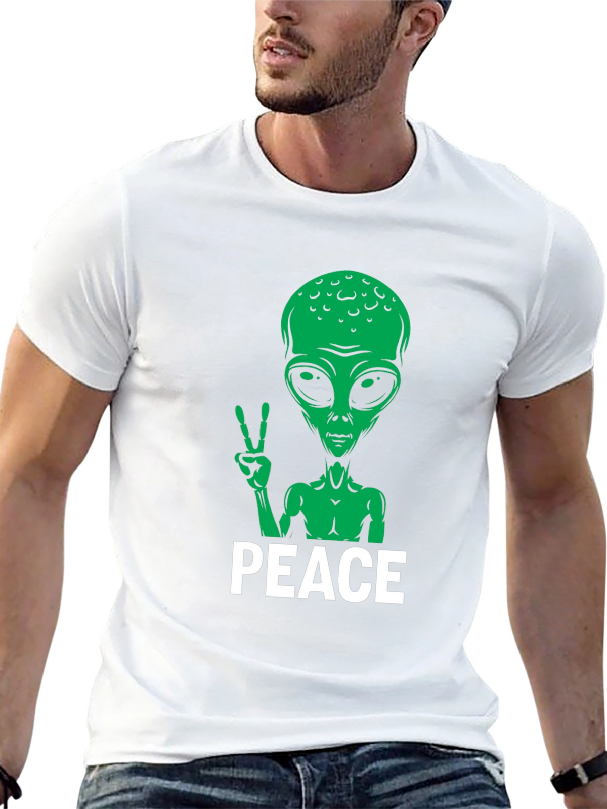 Peace Alien Graphic Tee - Black