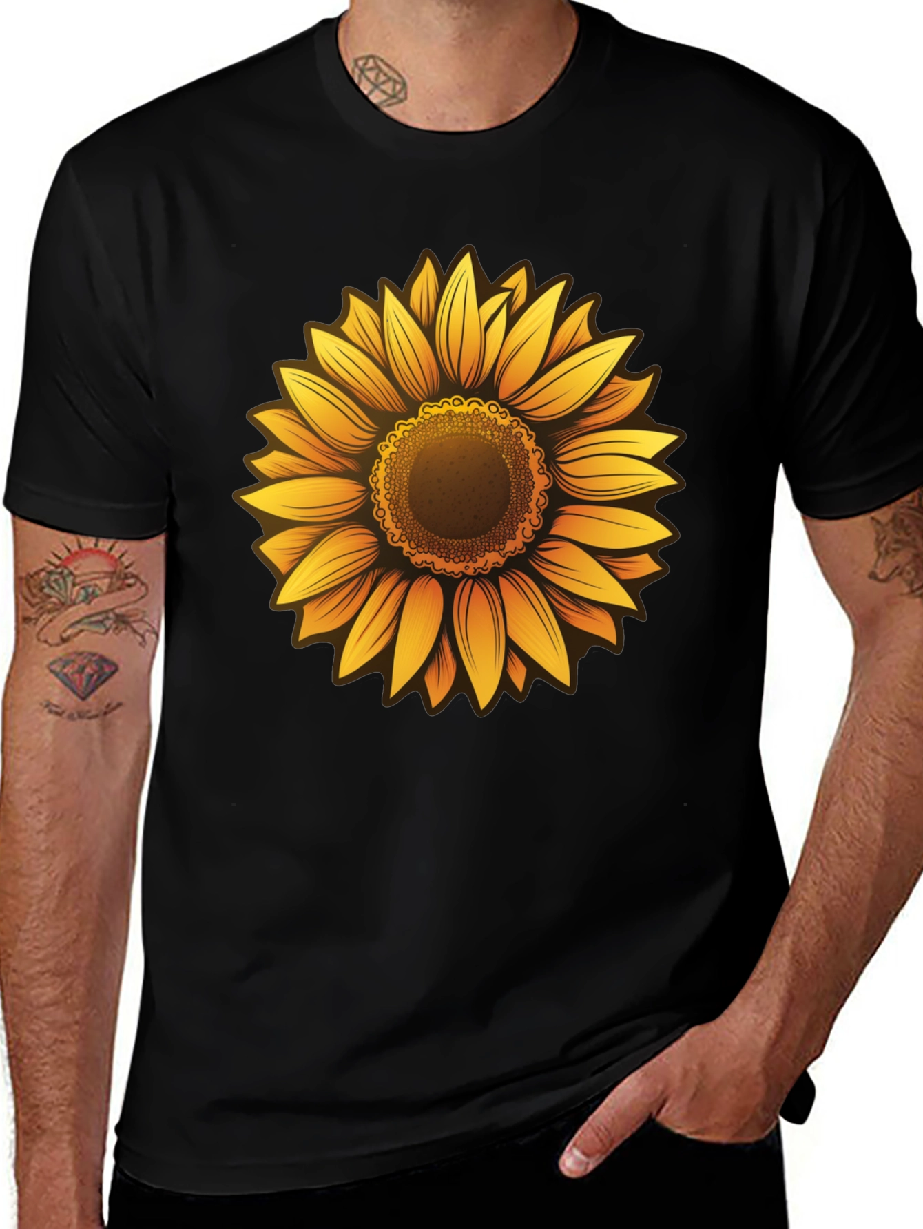 Sunflower Graphic Tee - Mens Black T-Shirt