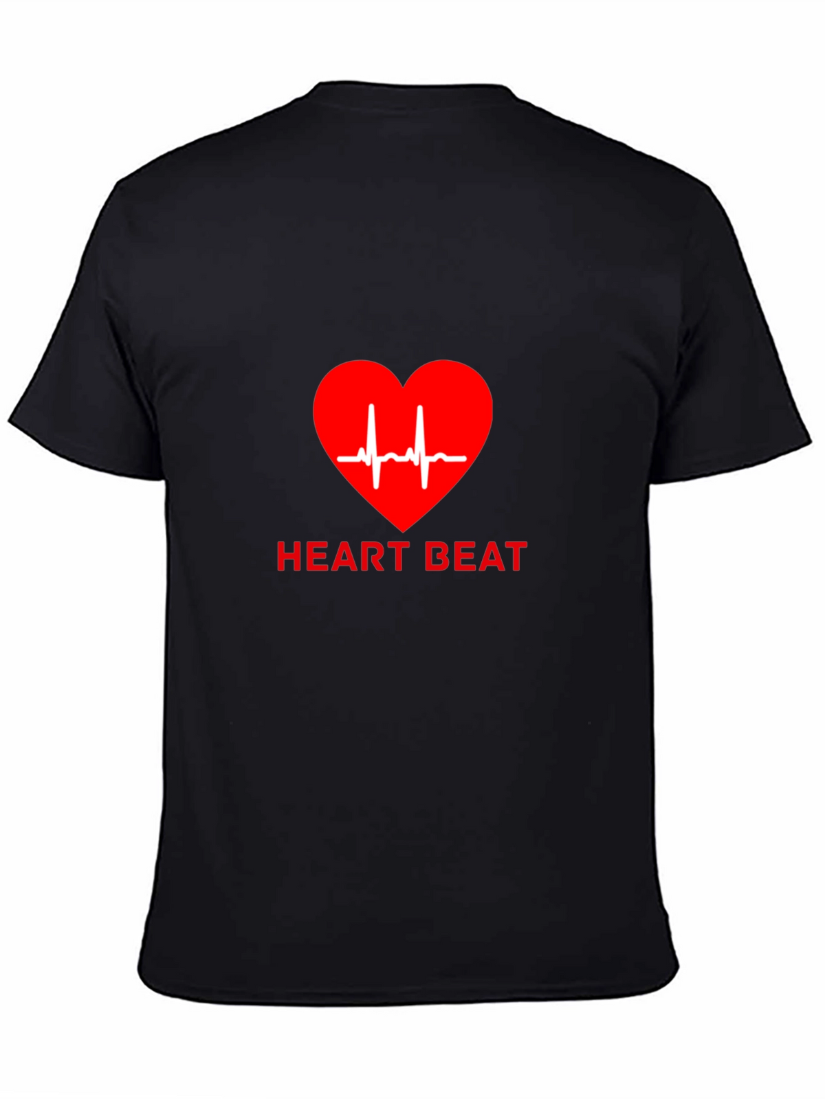 Heartbeat Graphic Tee - Black Casual T-Shirt
