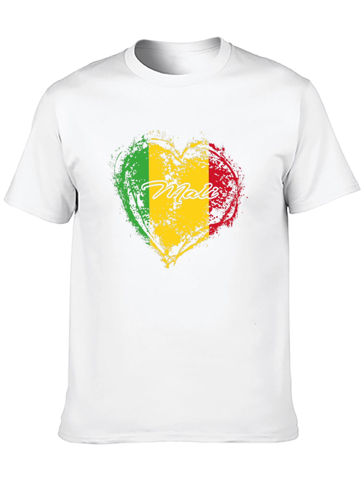 Mali Flag Heart T-Shirt - Black Cotton Tee