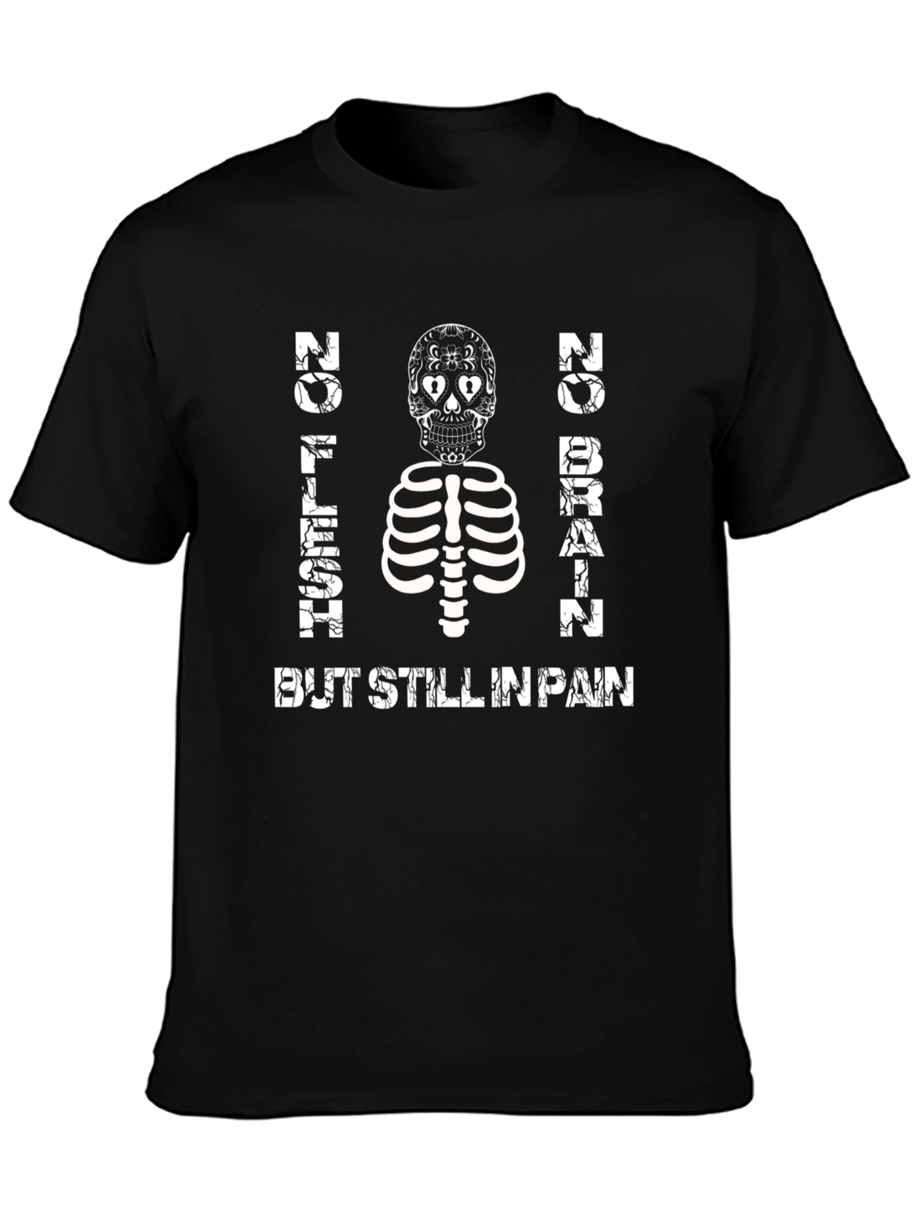 No Flesh No Brain Skeleton Graphic T-Shirt
