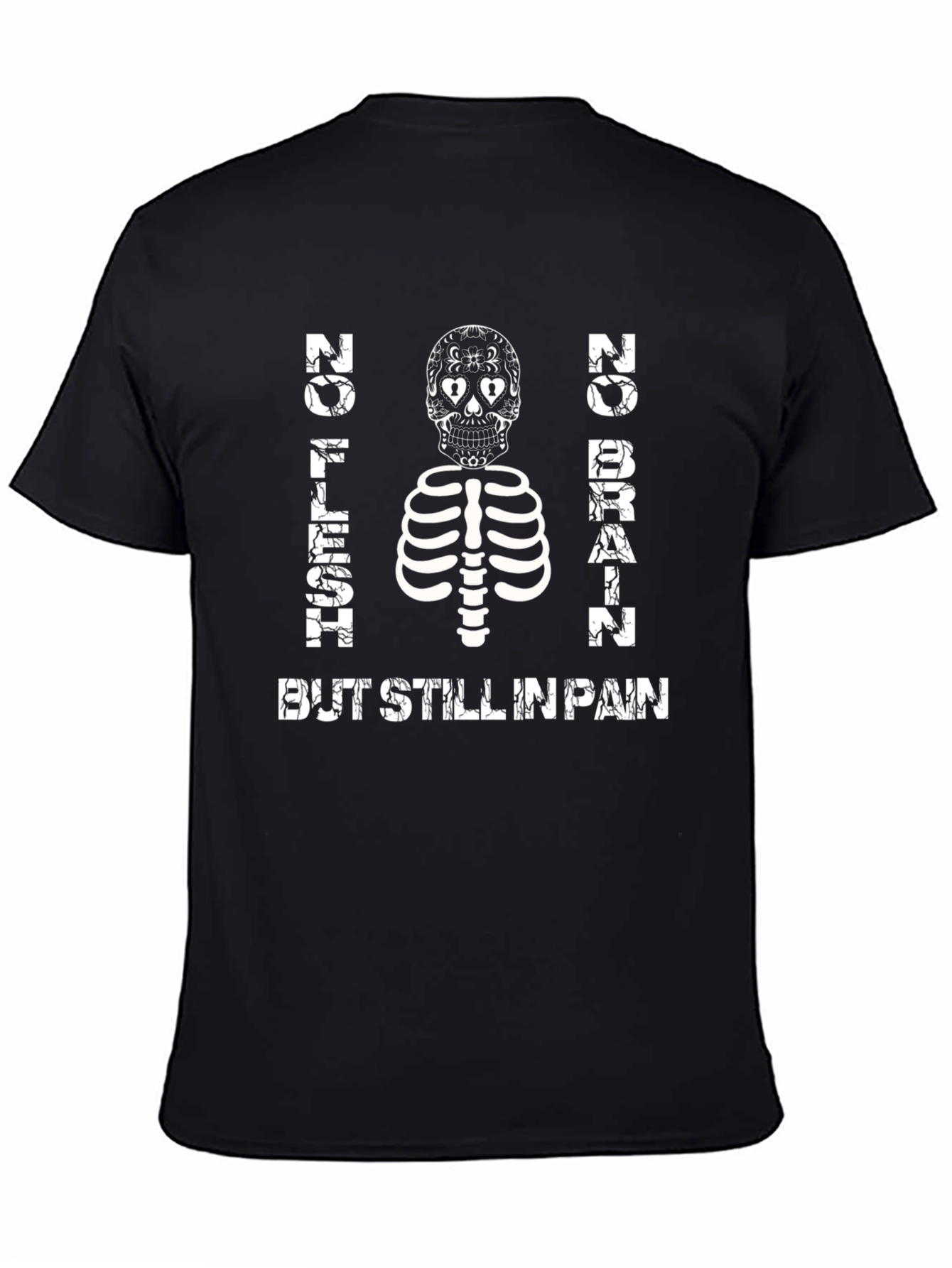 No Flesh No Brain Skeleton Graphic T-Shirt