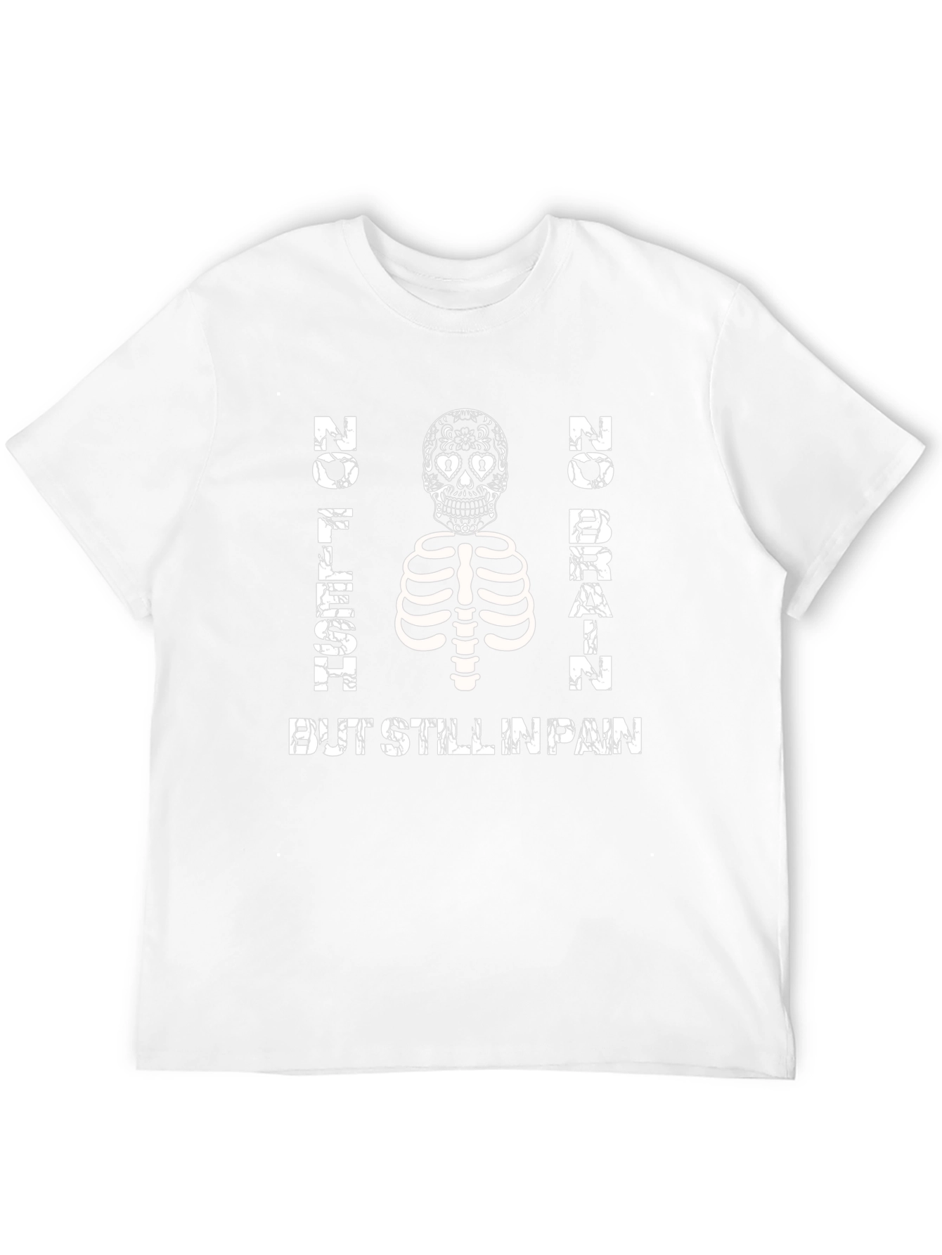 No Flesh No Brain Skeleton Graphic T-Shirt