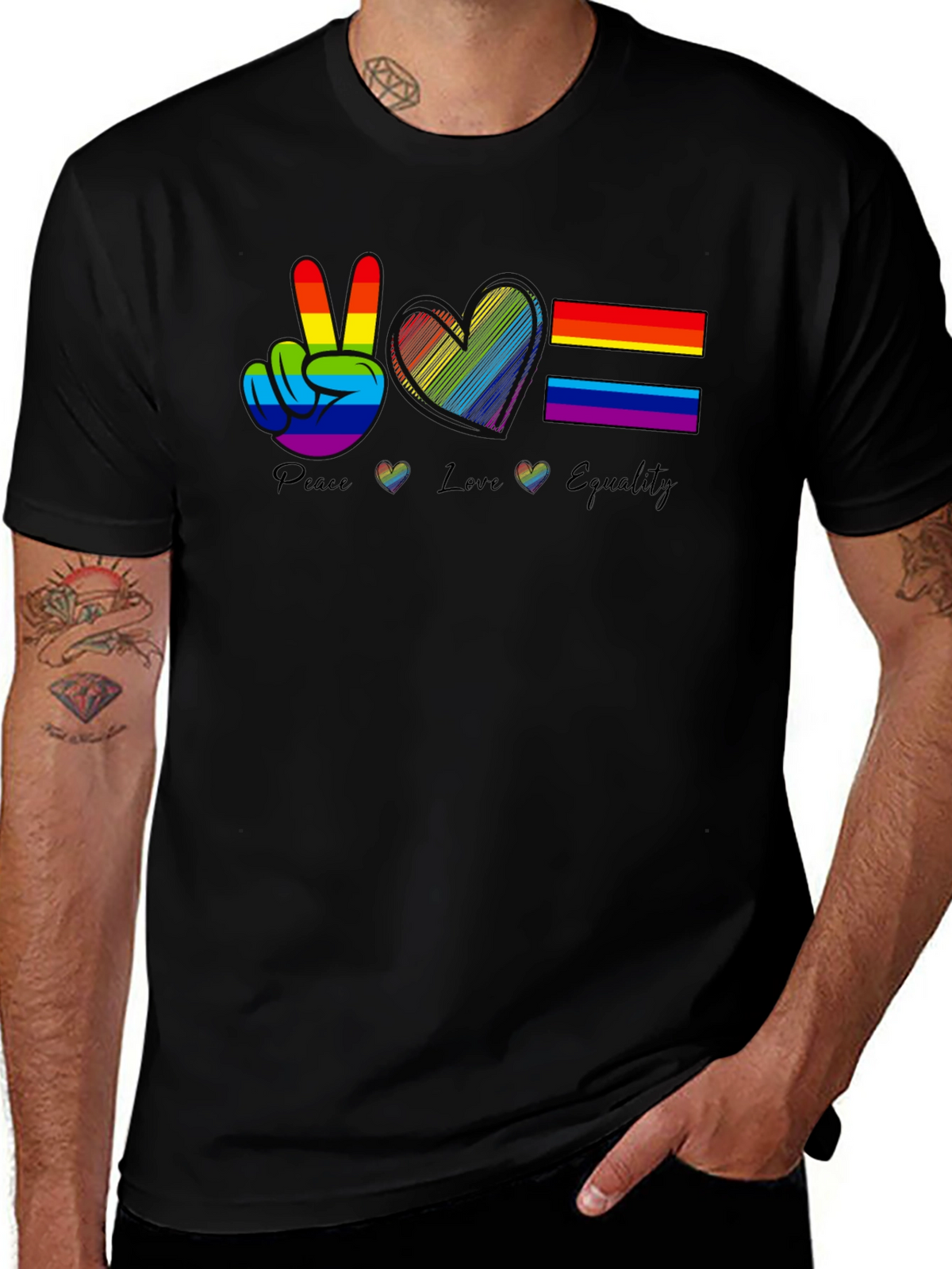 Peace Love Equality Pride Graphic T-Shirt