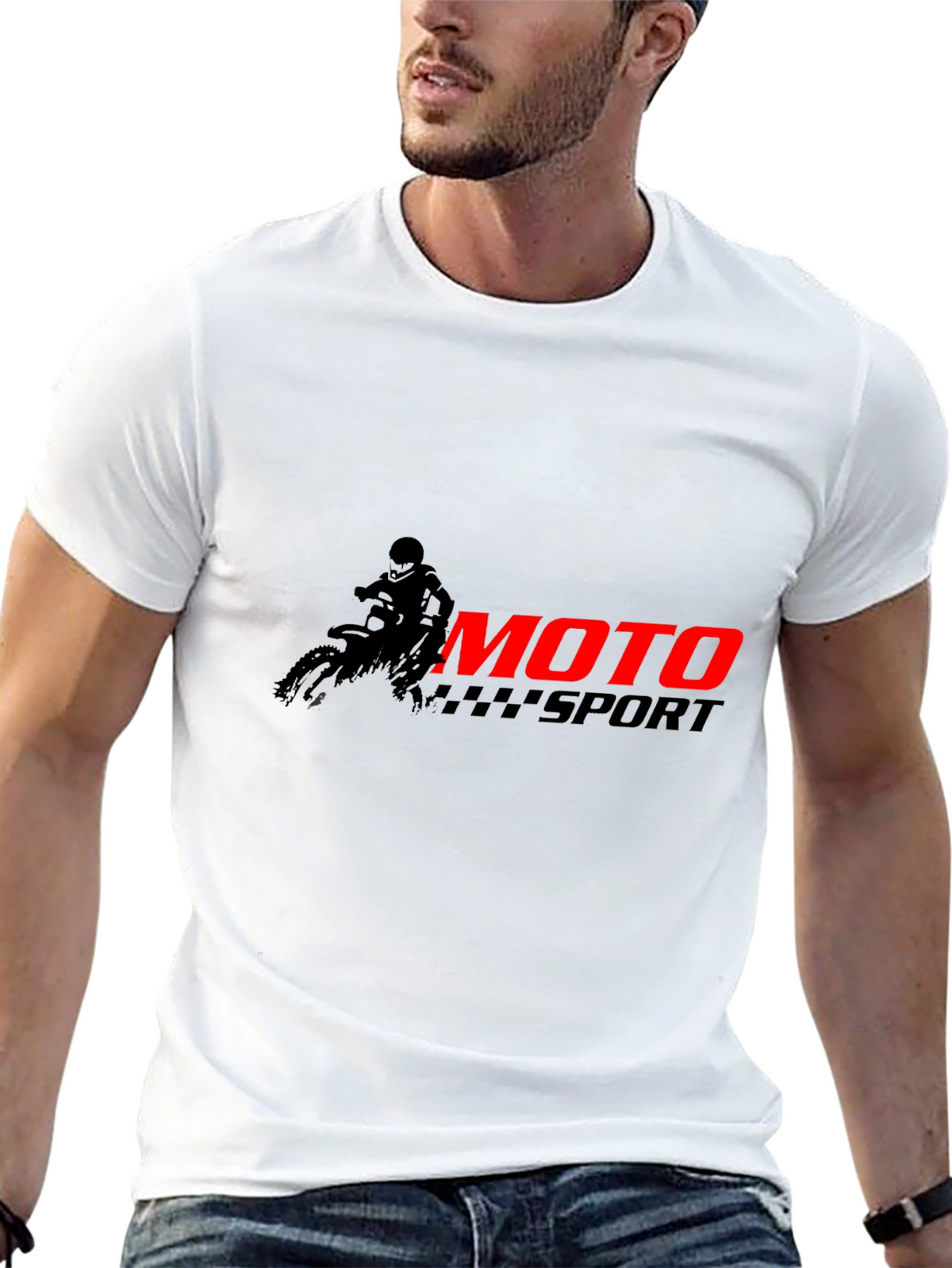 Moto Sport Graphic Tee - Black T-Shirt