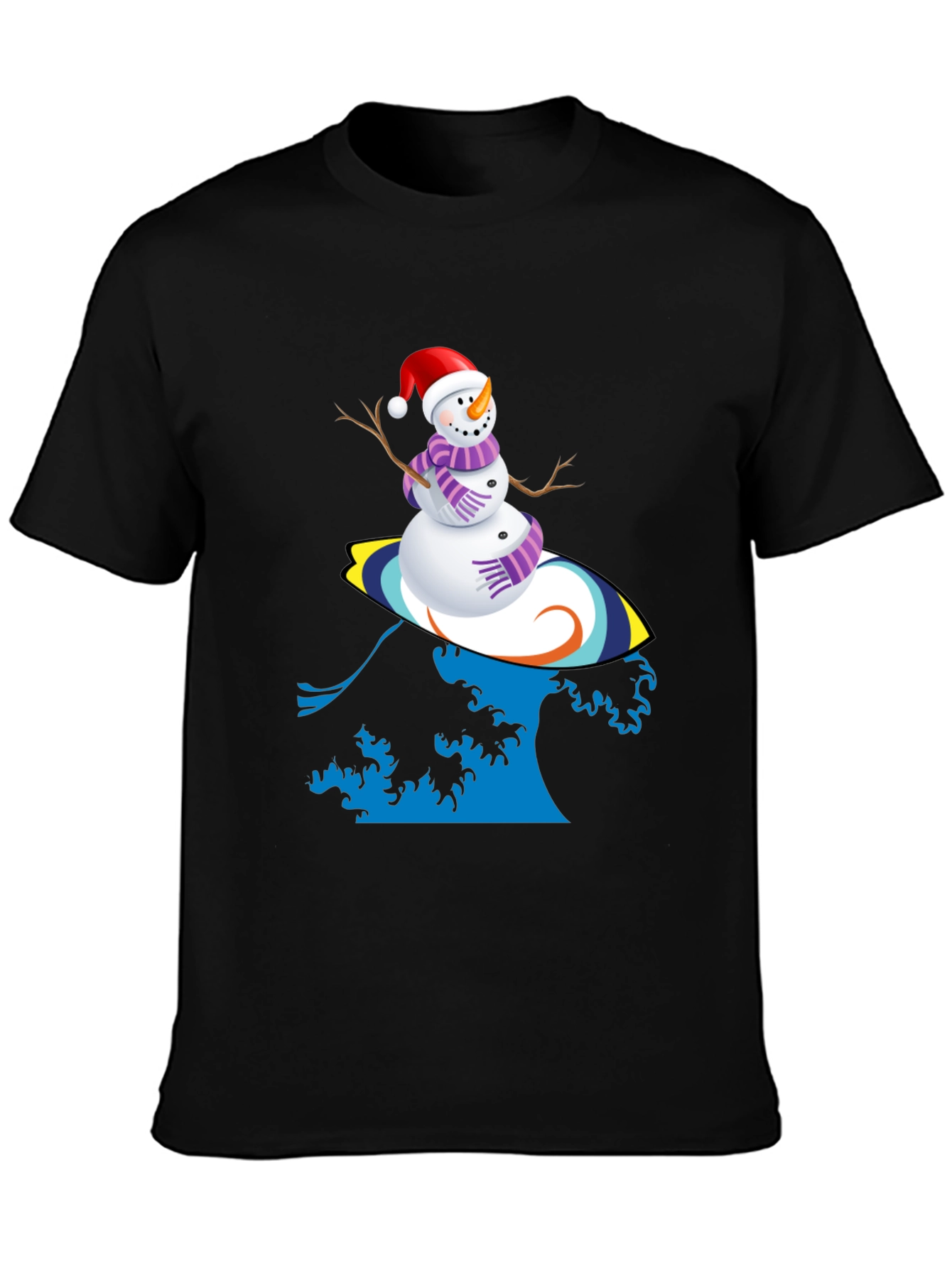 Surfing Snowman Graphic Tee