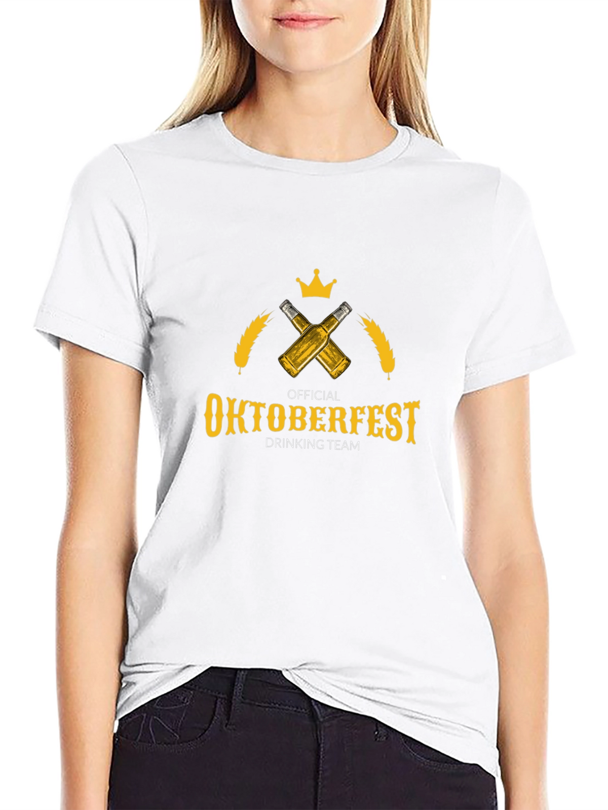 Oktoberfest Drinking Team T-Shirt - Beer & Crown Design