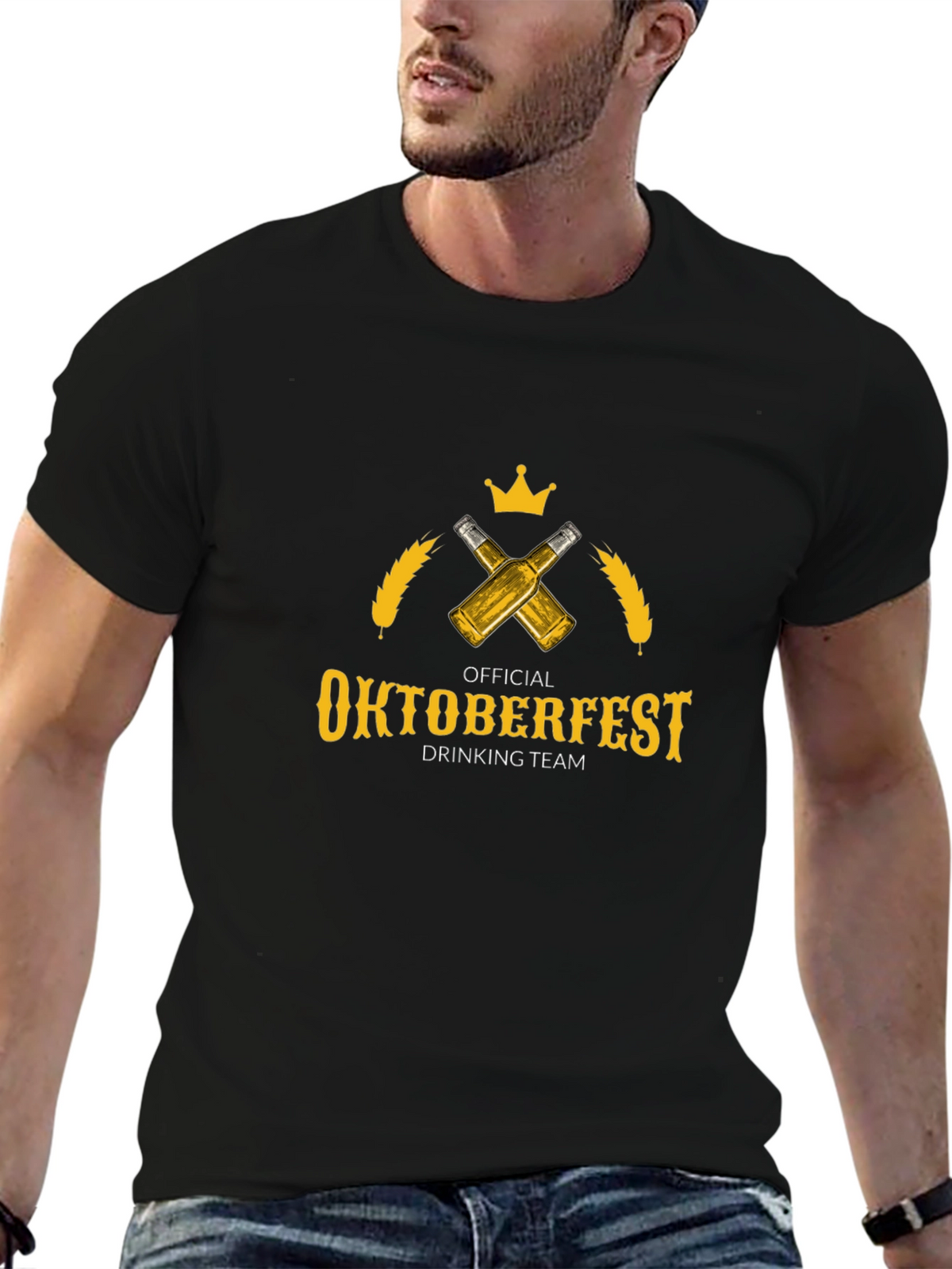 Oktoberfest Drinking Team T-Shirt - Beer & Crown Design